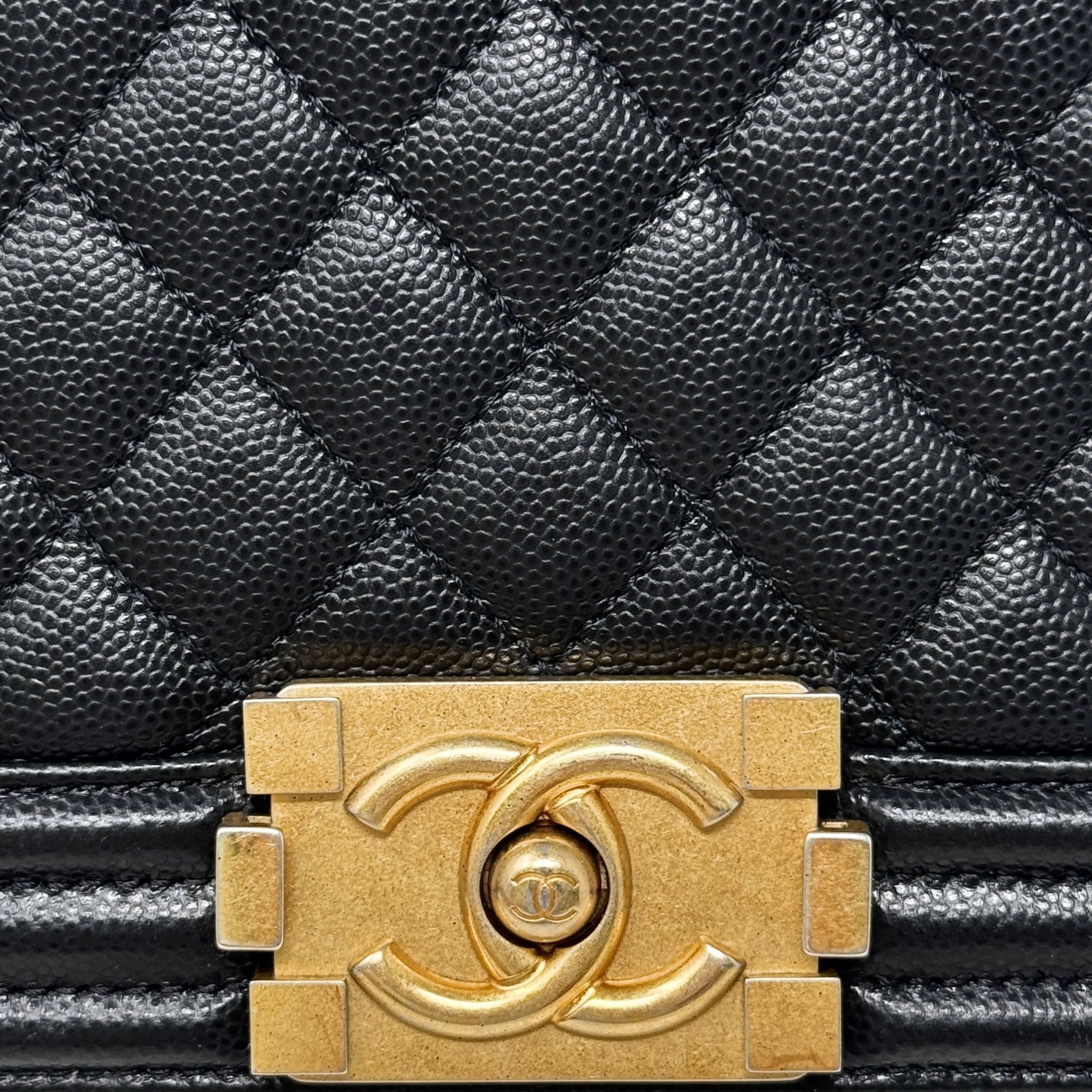 Chanel Black Caviar Medium Boy Bag GHW