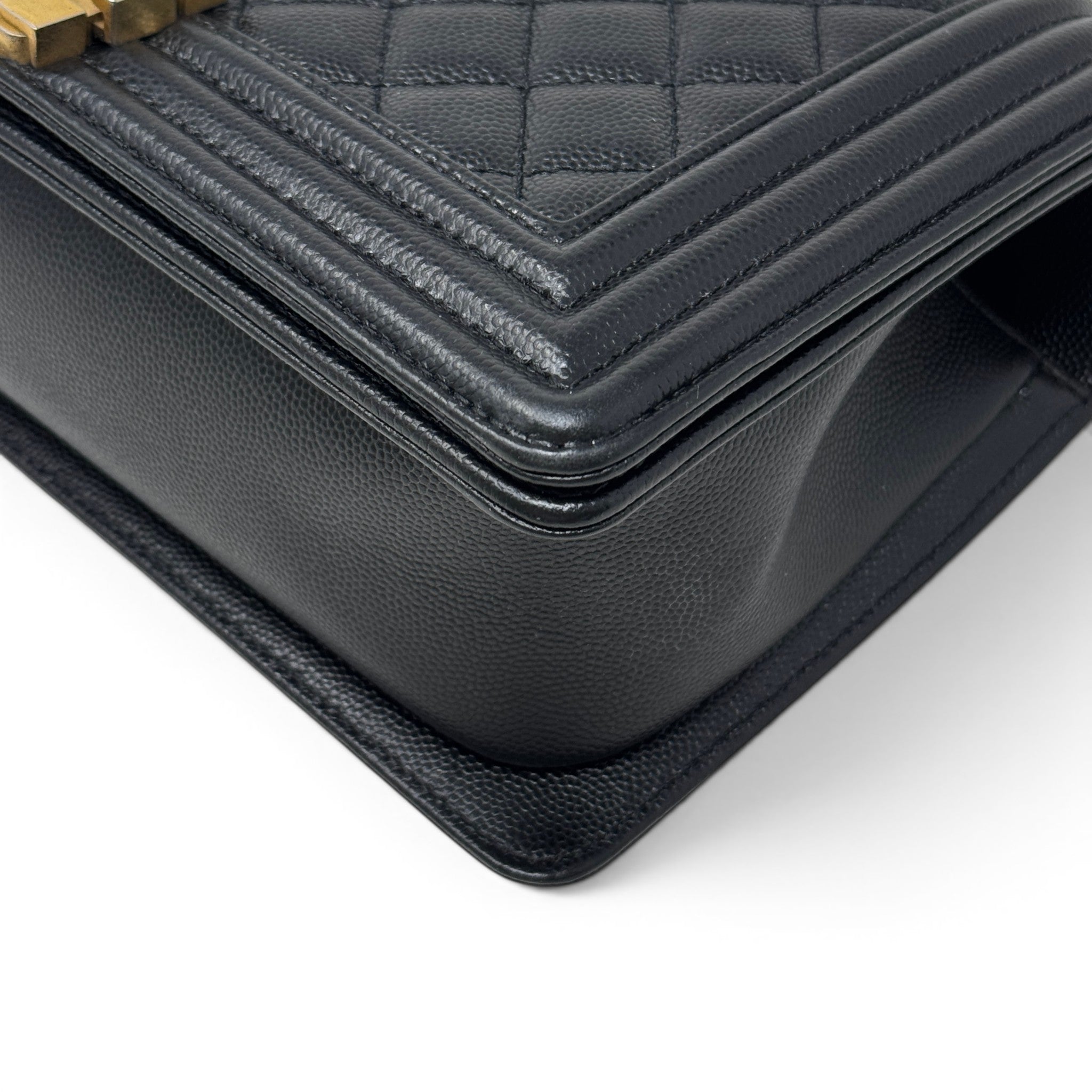 Chanel Black Caviar Medium Boy Bag GHW