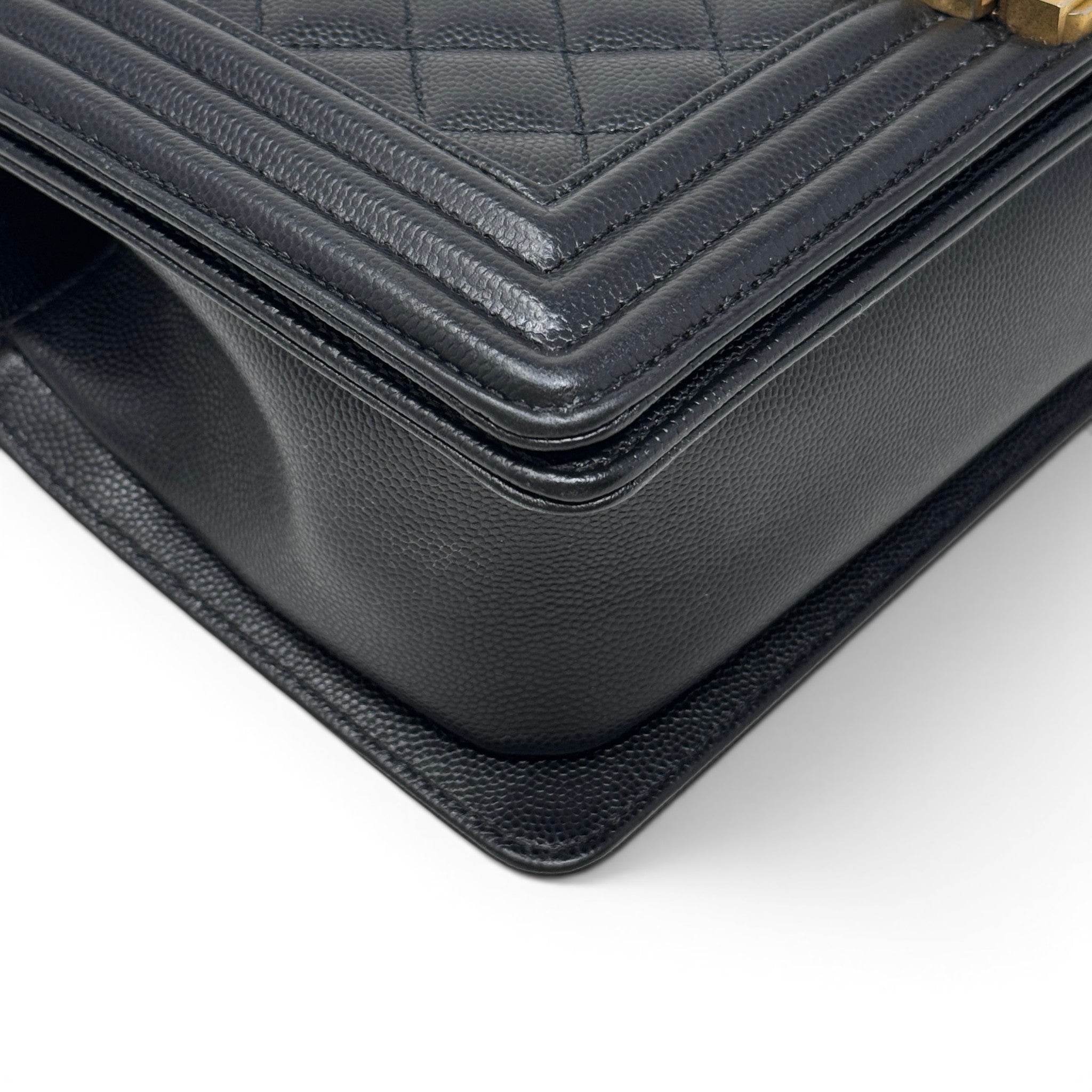 Chanel Black Caviar Medium Boy Bag GHW