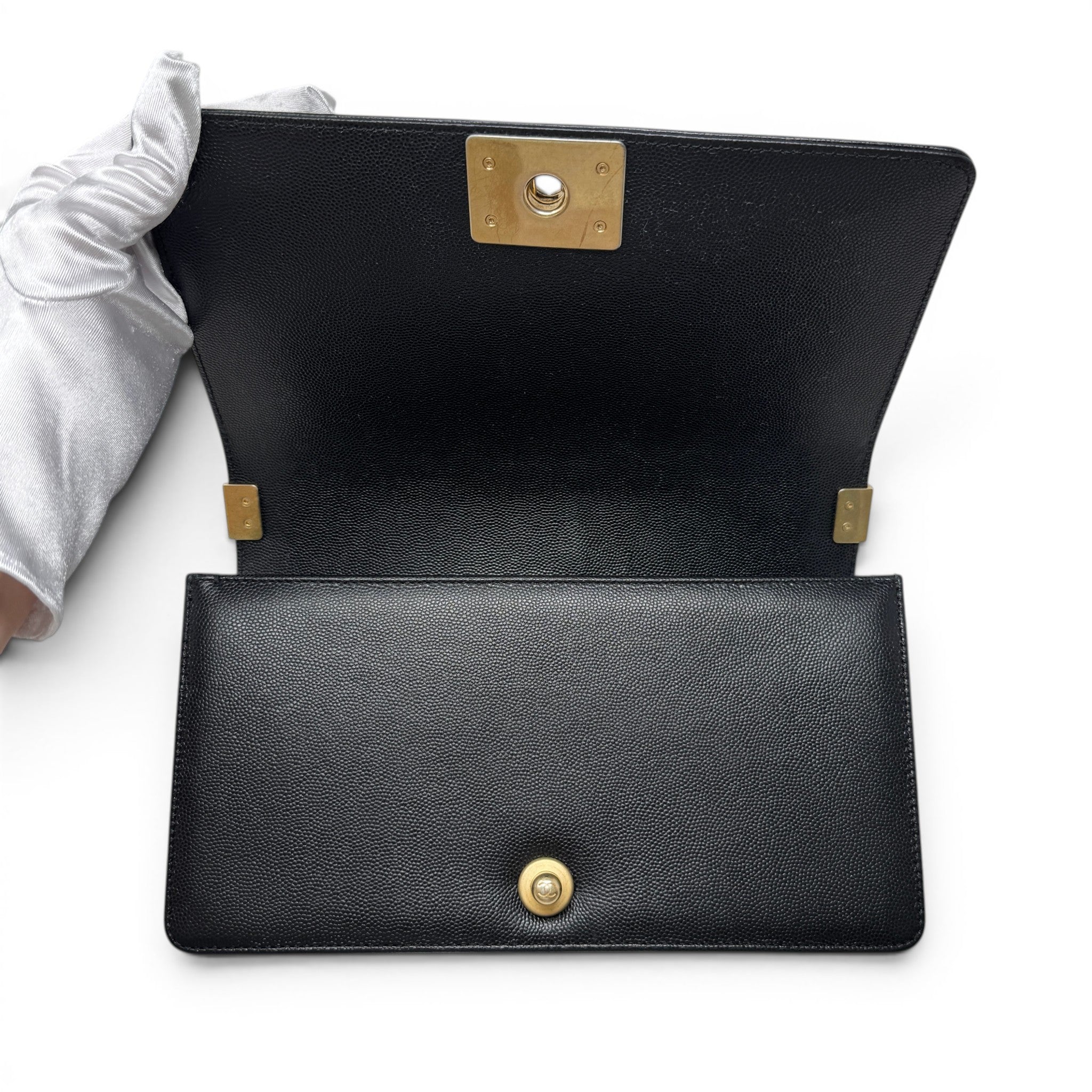 Chanel Black Caviar Medium Boy Bag GHW