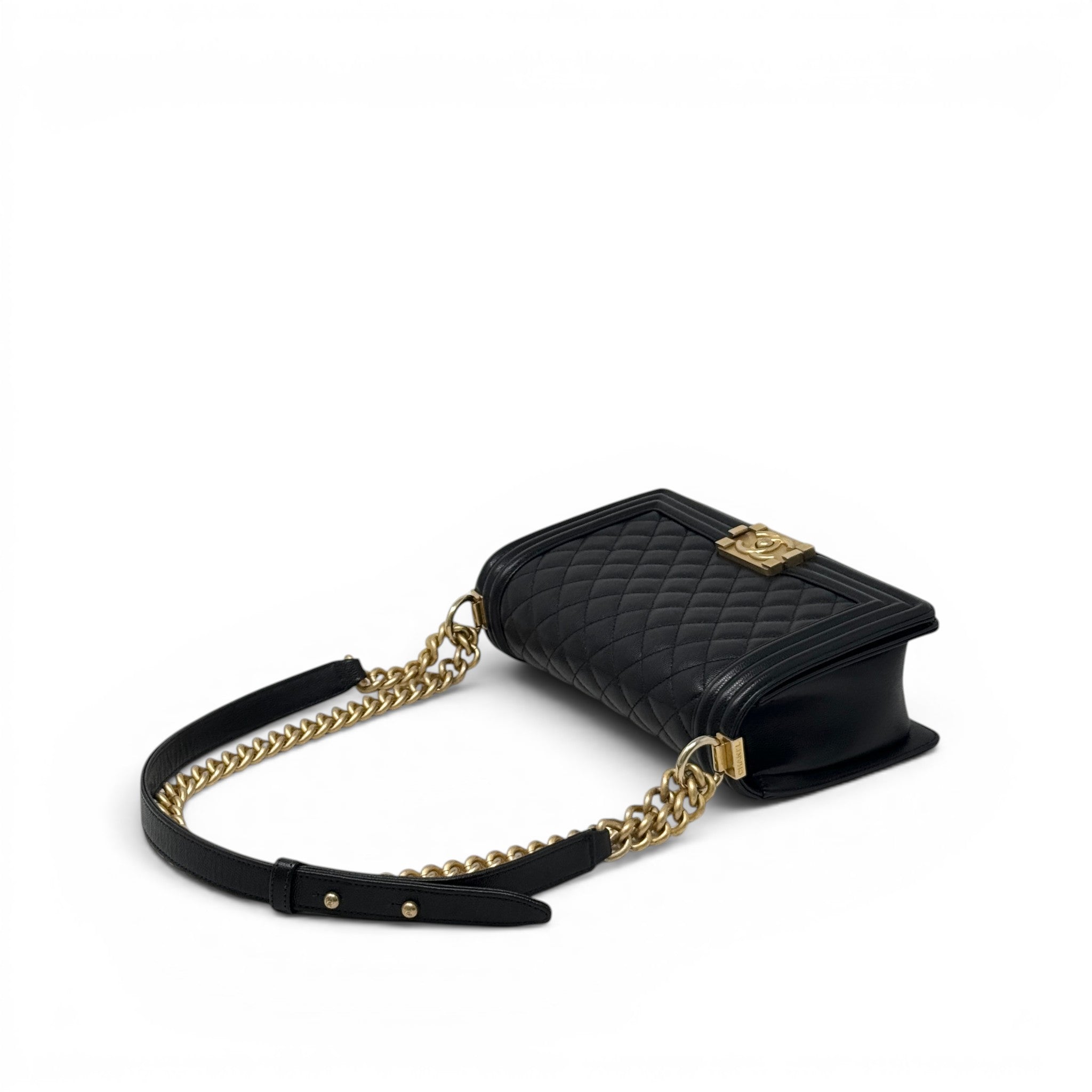 Chanel Black Caviar Medium Boy Bag GHW