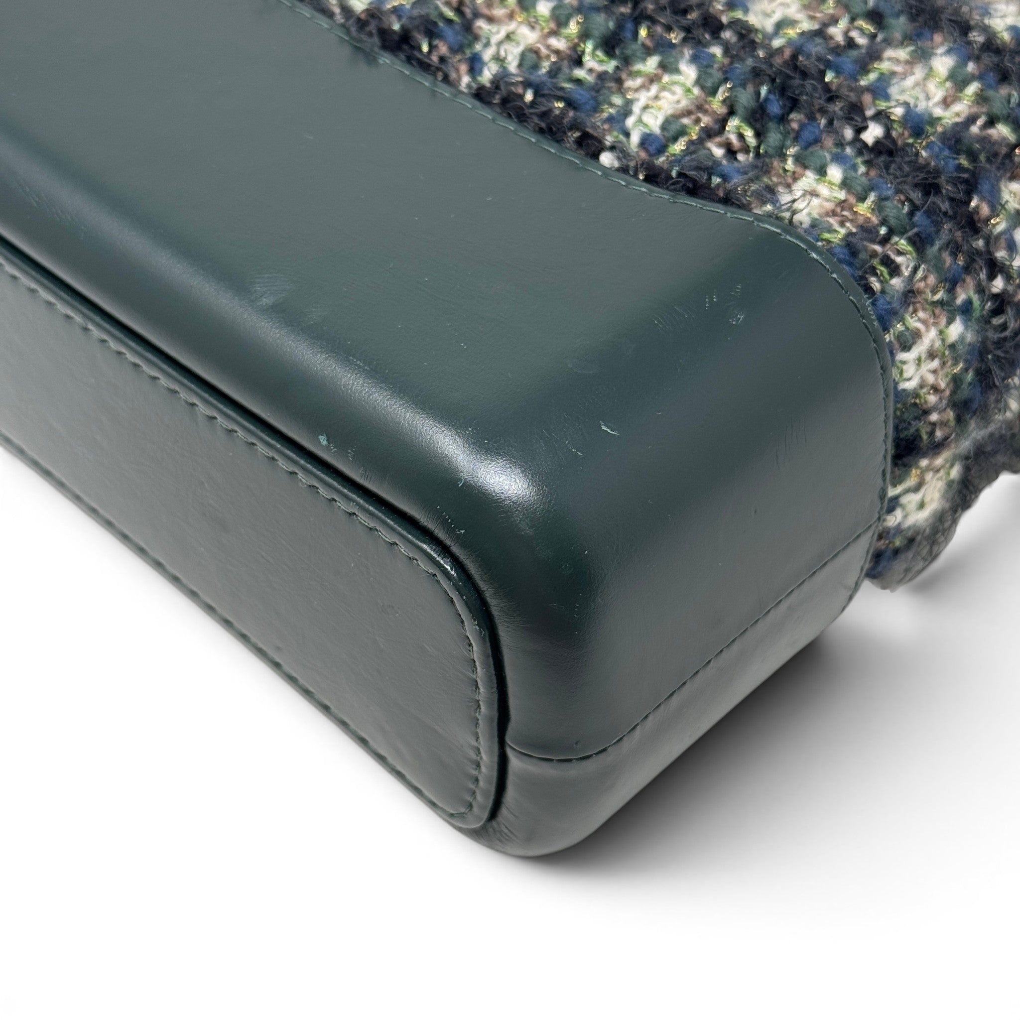 Chanel Green Tweed Medium Gabrielle Hobo