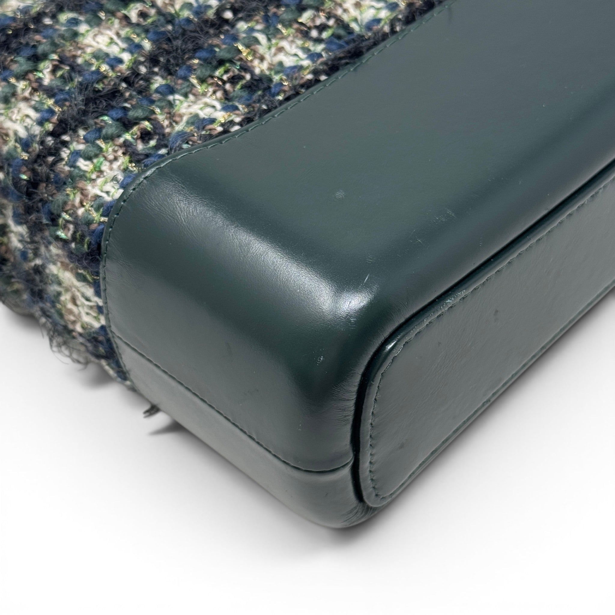 Chanel Green Tweed Medium Gabrielle Hobo