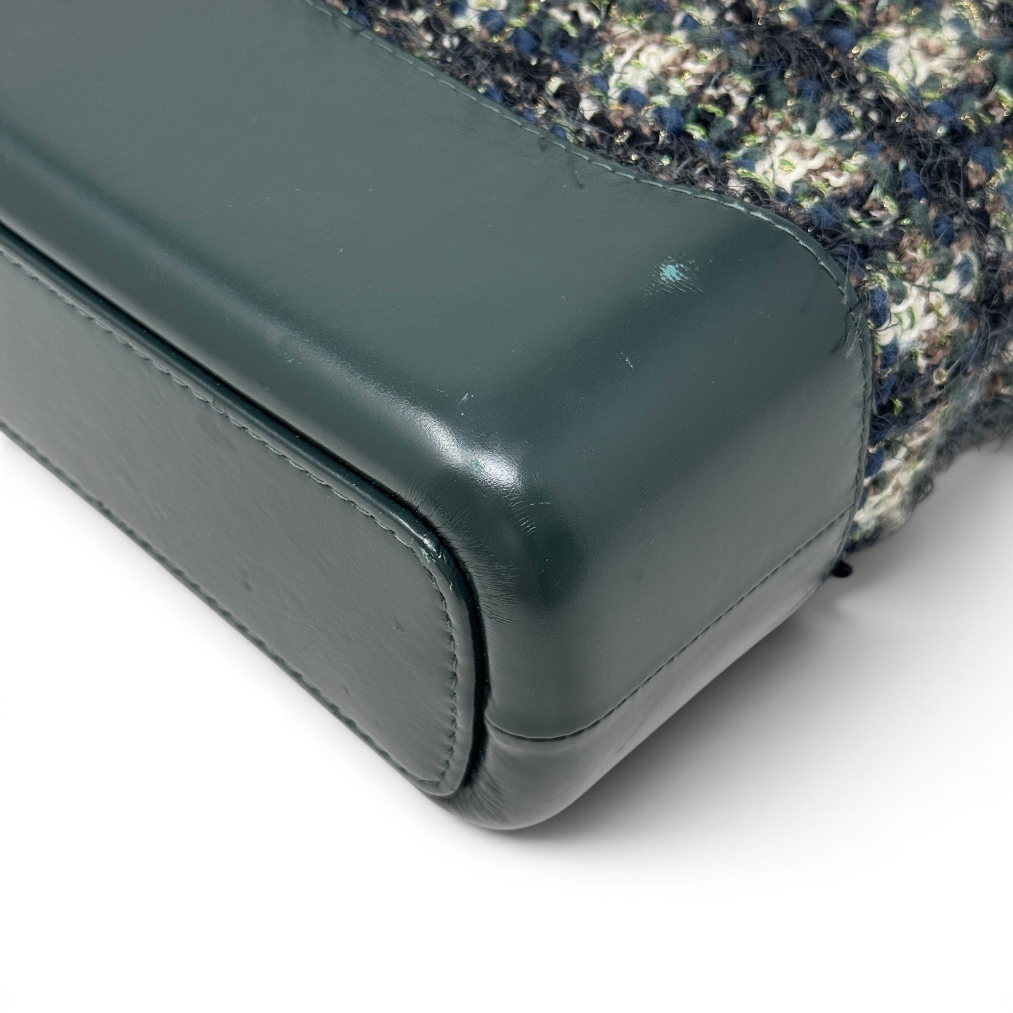 Chanel Green Tweed Medium Gabrielle Hobo