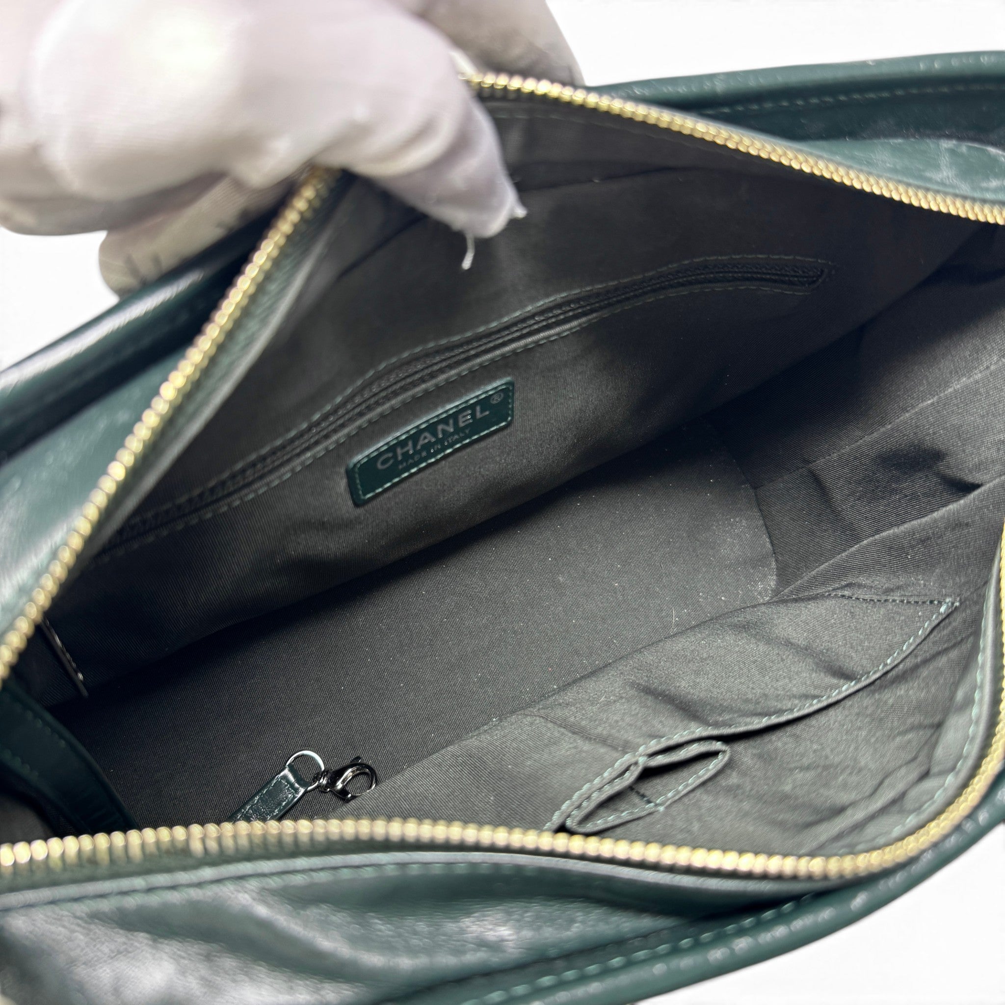 Chanel Green Tweed Medium Gabrielle Hobo