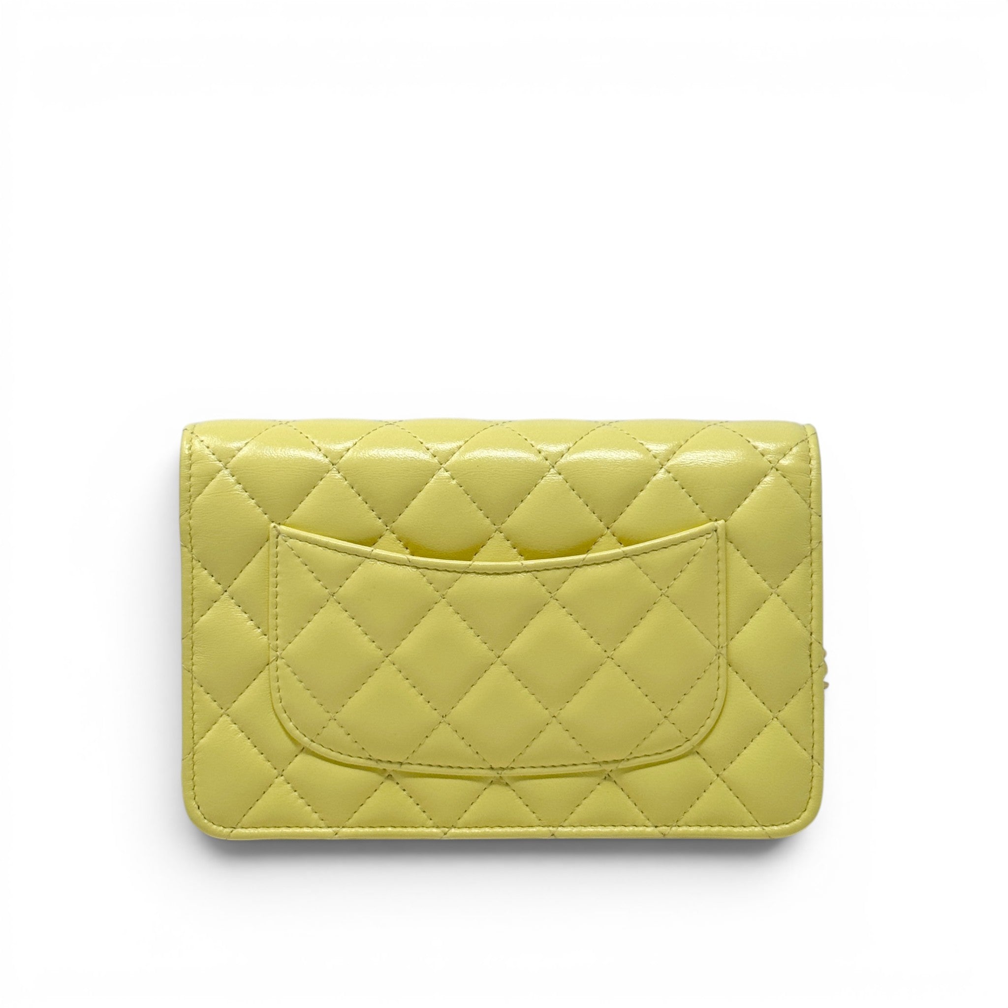 Chanel Yellow Lambskin Wallet On Chain