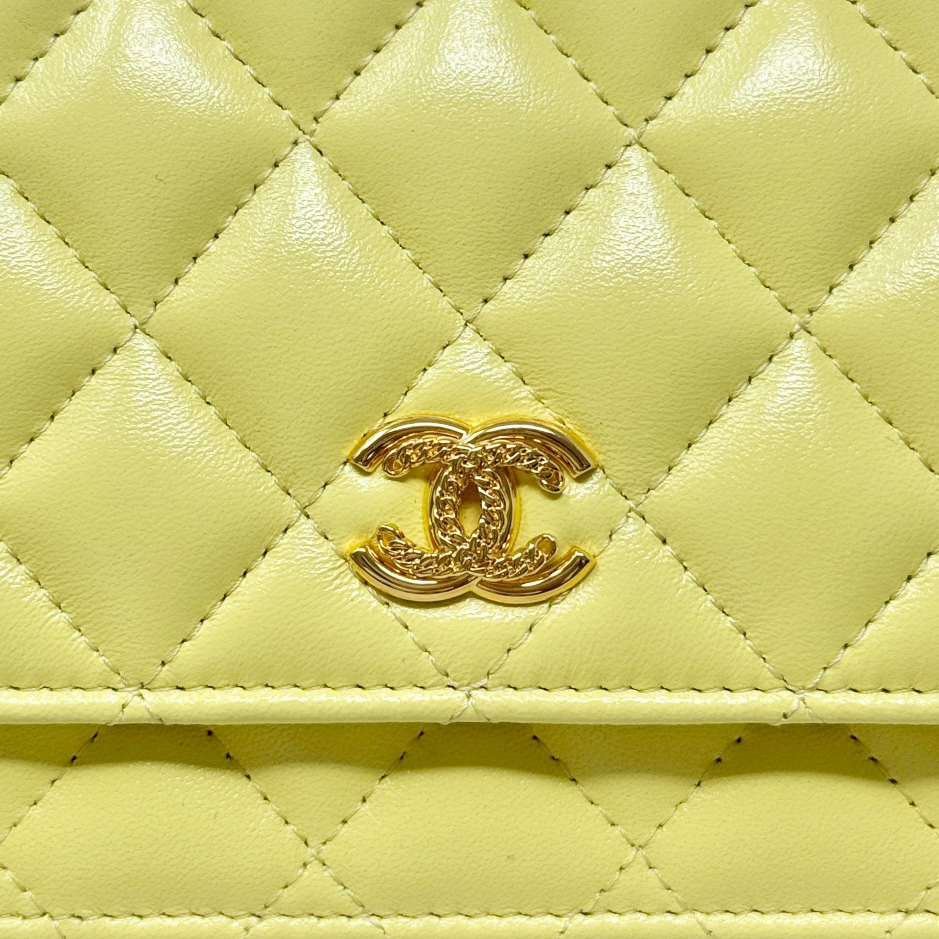 Chanel Yellow Lambskin Wallet On Chain