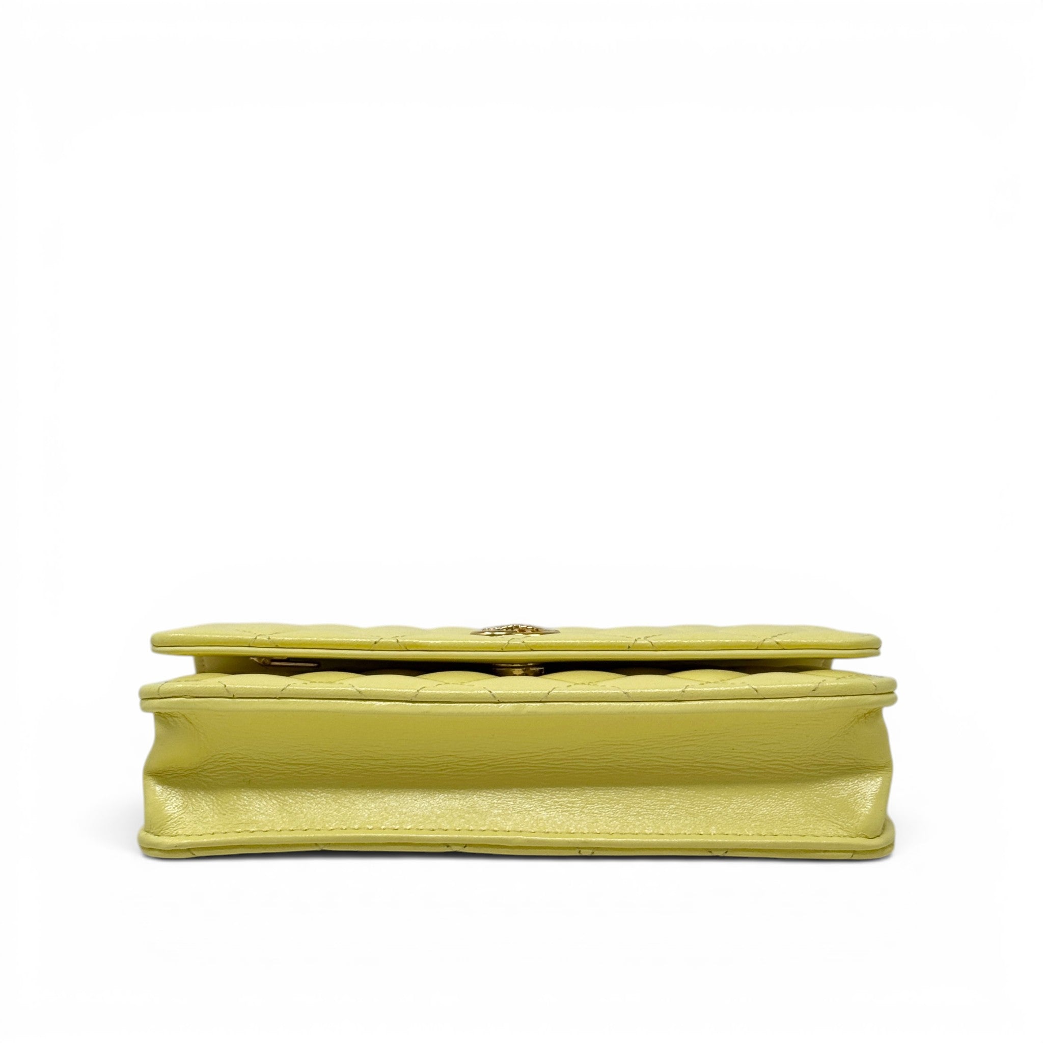 Chanel Yellow Lambskin Wallet On Chain
