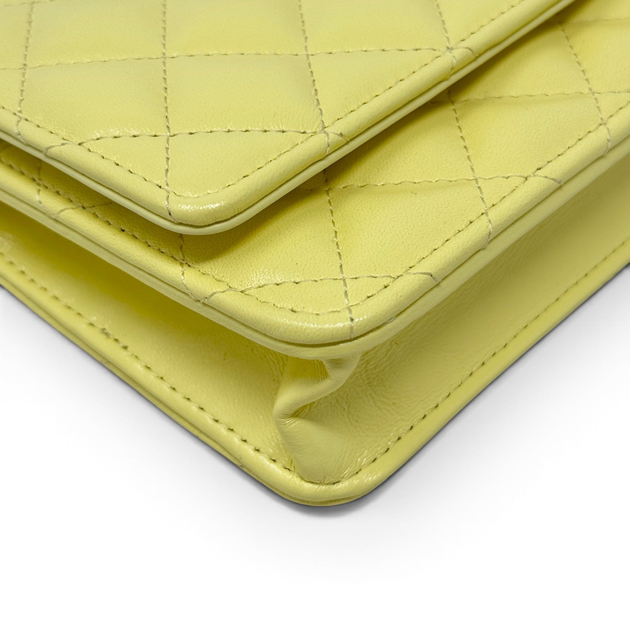 Chanel Yellow Lambskin Wallet On Chain