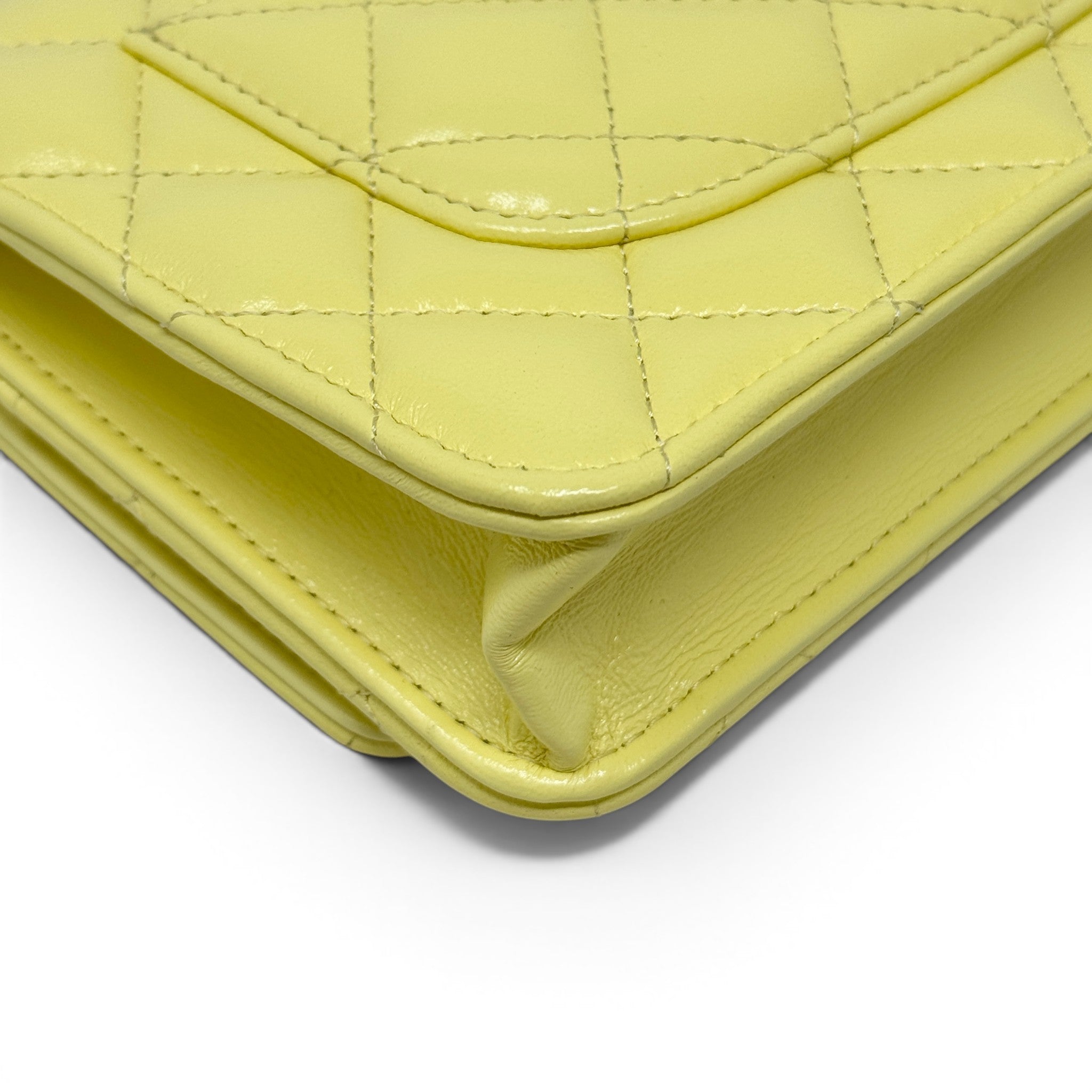 Chanel Yellow Lambskin Wallet On Chain