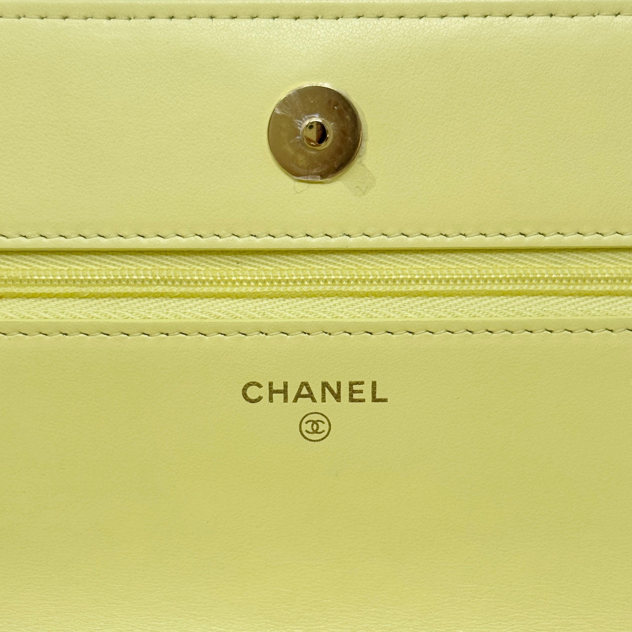 Chanel Yellow Lambskin Wallet On Chain