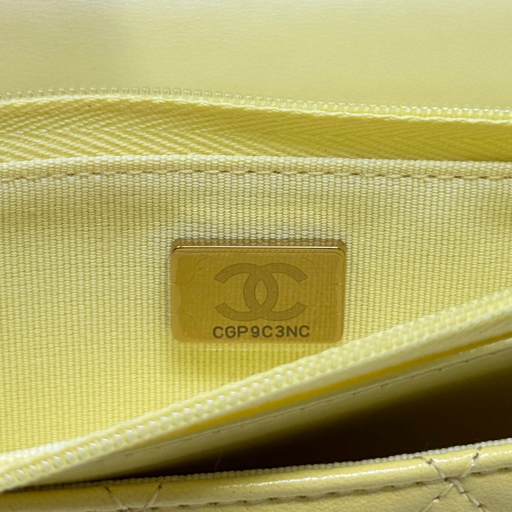 Chanel Yellow Lambskin Wallet On Chain