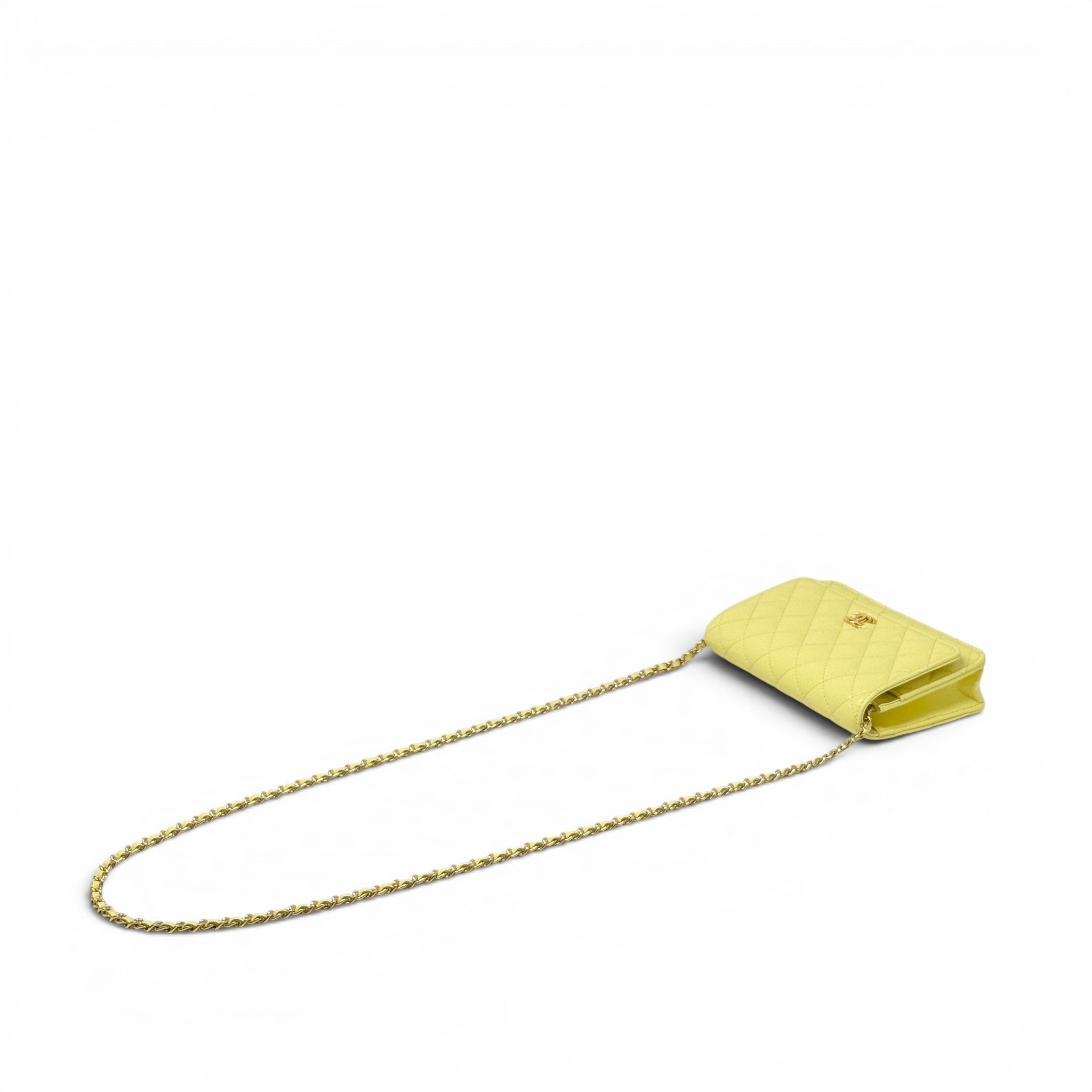 Chanel Yellow Lambskin Wallet On Chain