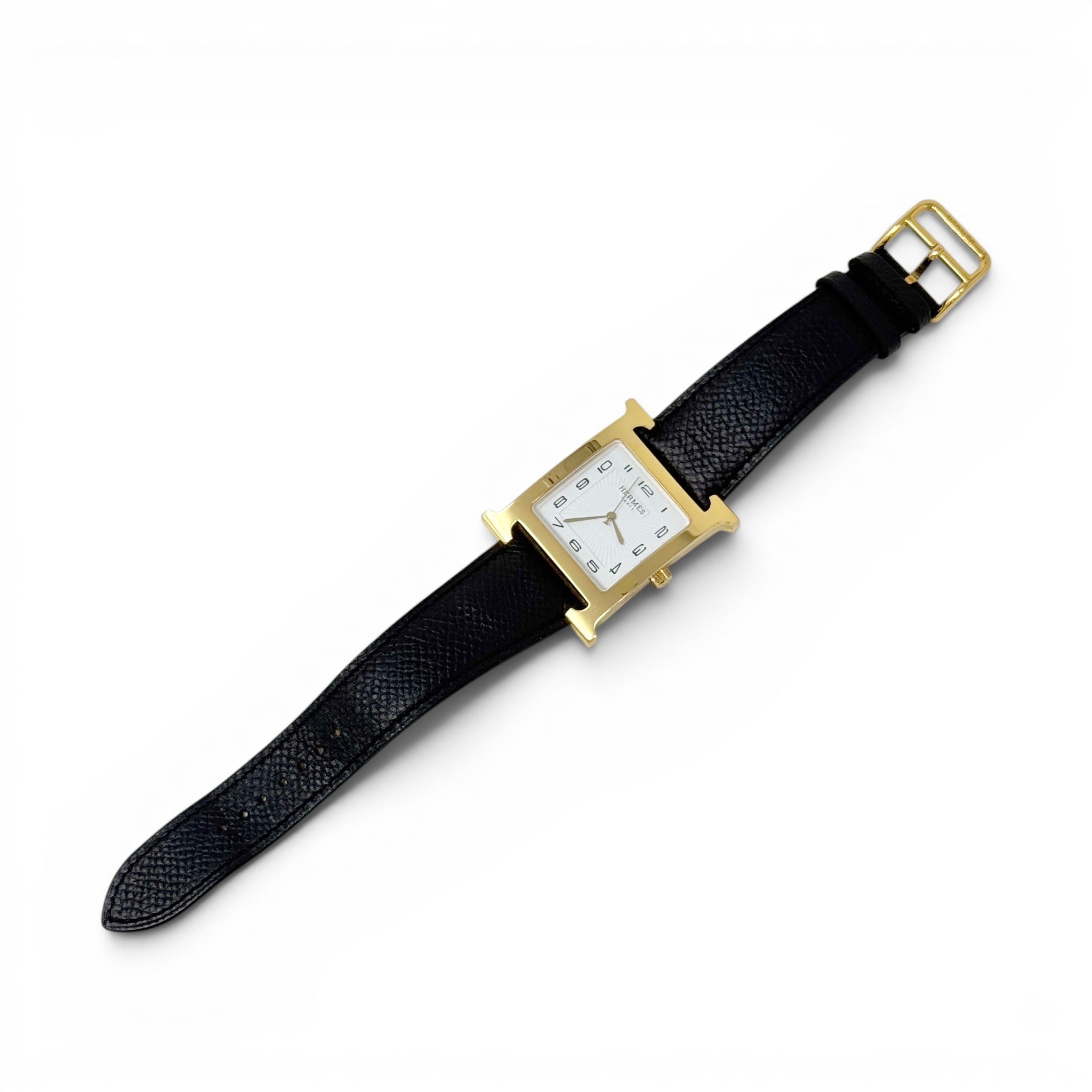 Hermes Noir Epsom Heure H Watch 34mm