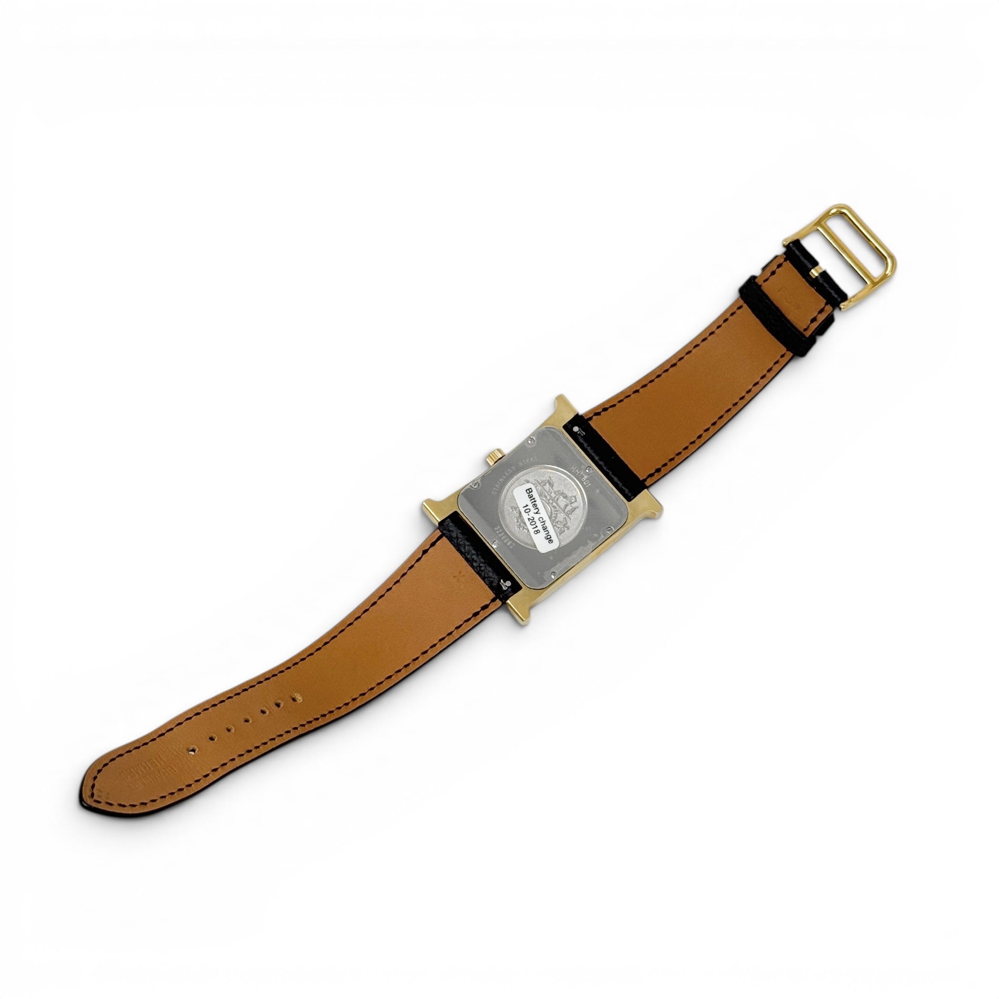 Hermes Noir Epsom Heure H Watch 34mm