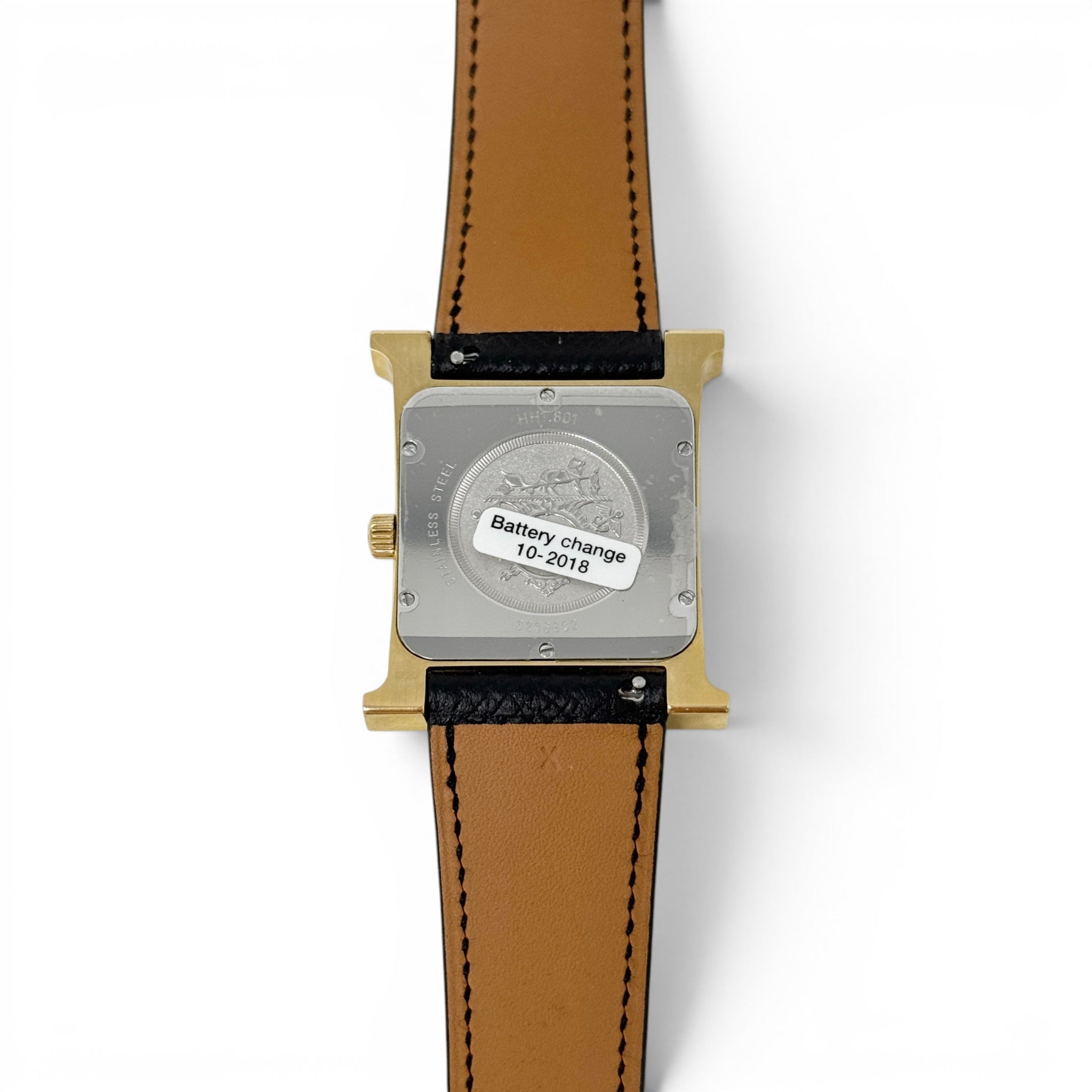 Hermes Noir Epsom Heure H Watch 34mm