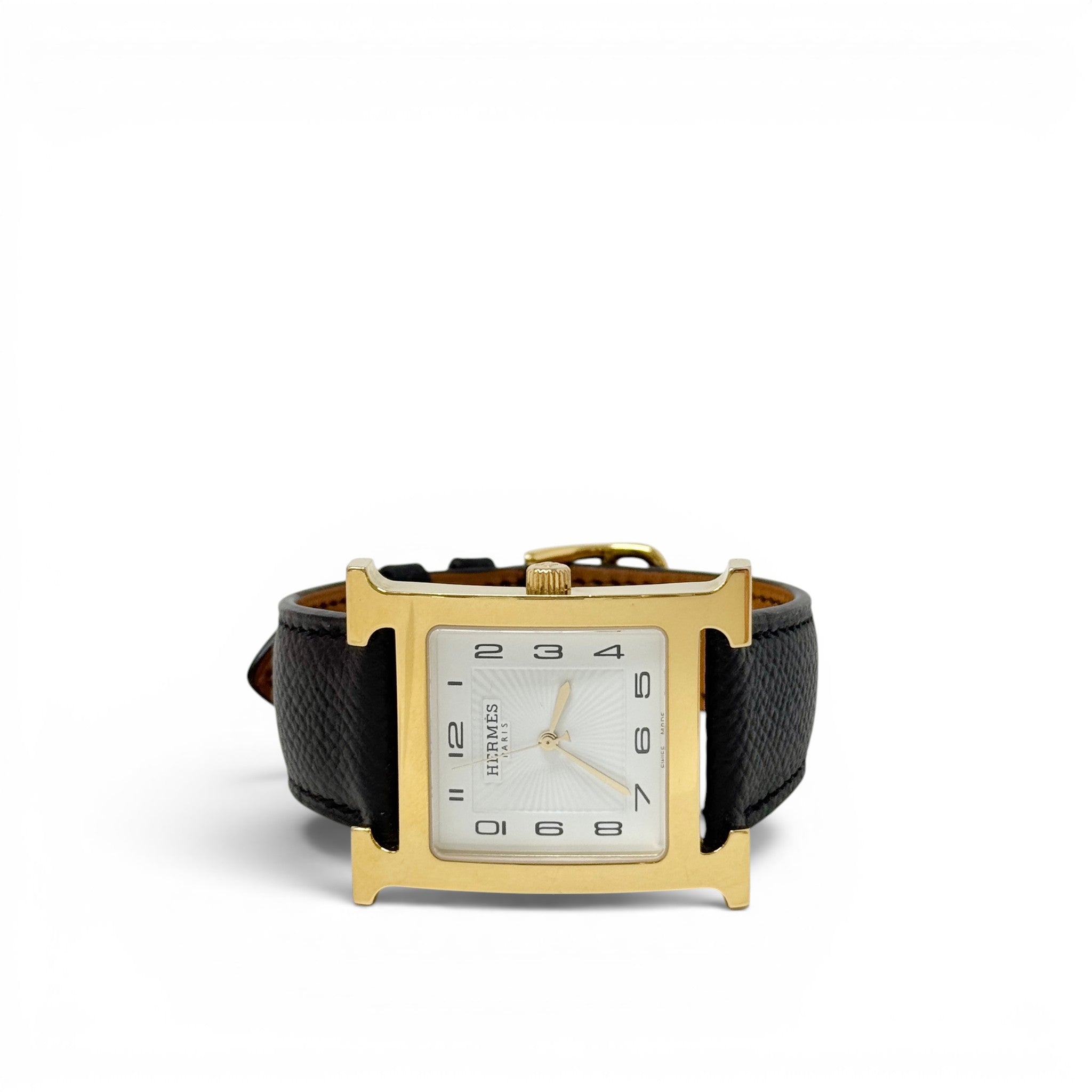 Hermes Noir Epsom Heure H Watch 34mm