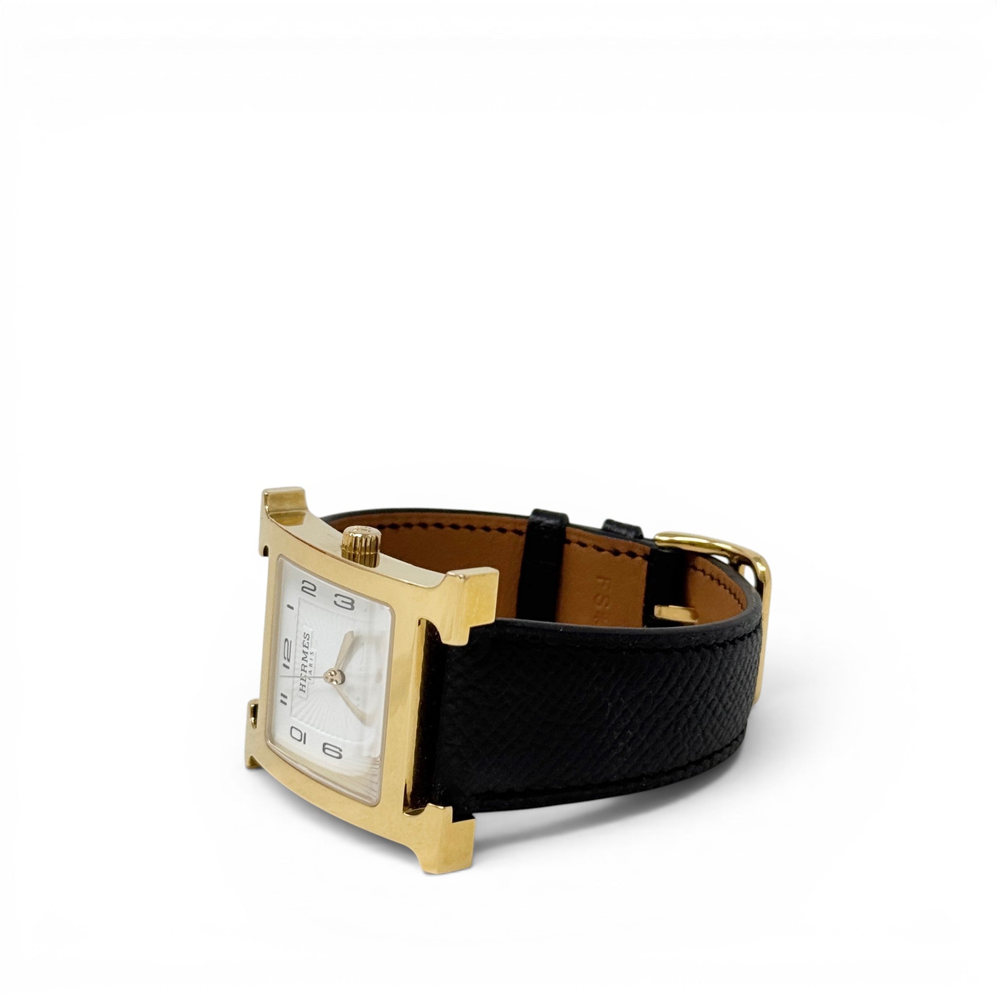 Hermes Noir Epsom Heure H Watch 34mm