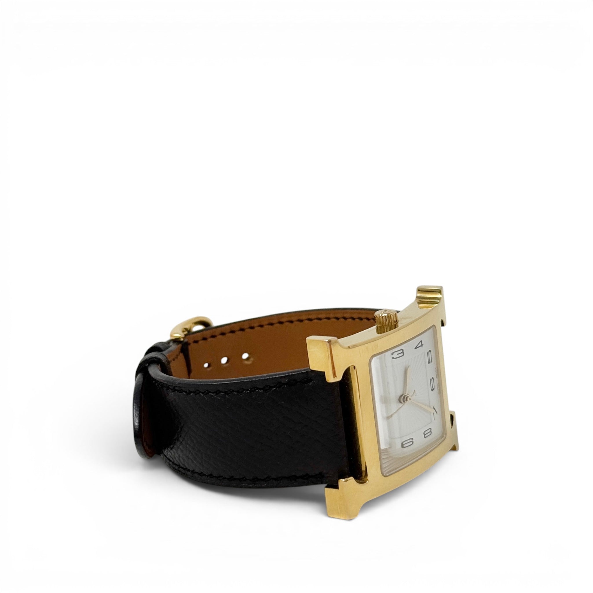 Hermes Noir Epsom Heure H Watch 34mm