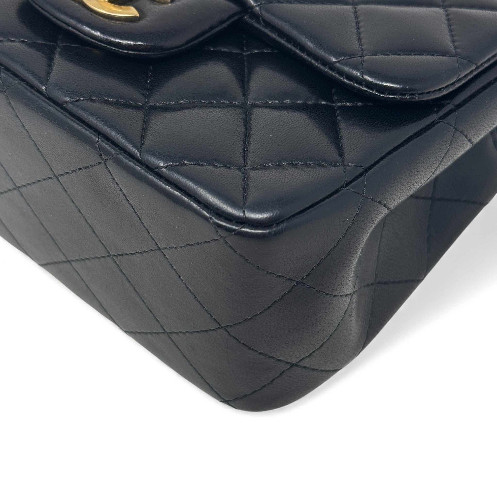 Chanel Black Lambskin Mini Square Flap