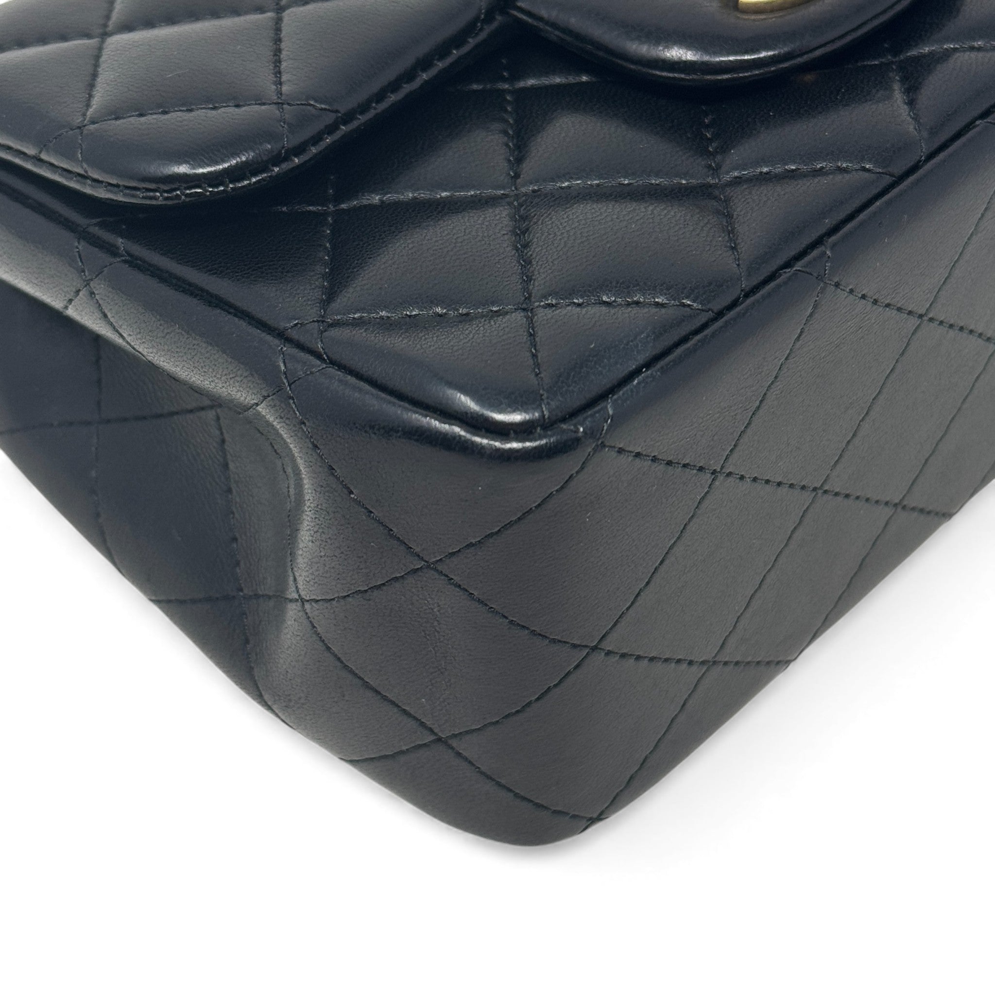 Chanel Black Lambskin Mini Square Flap