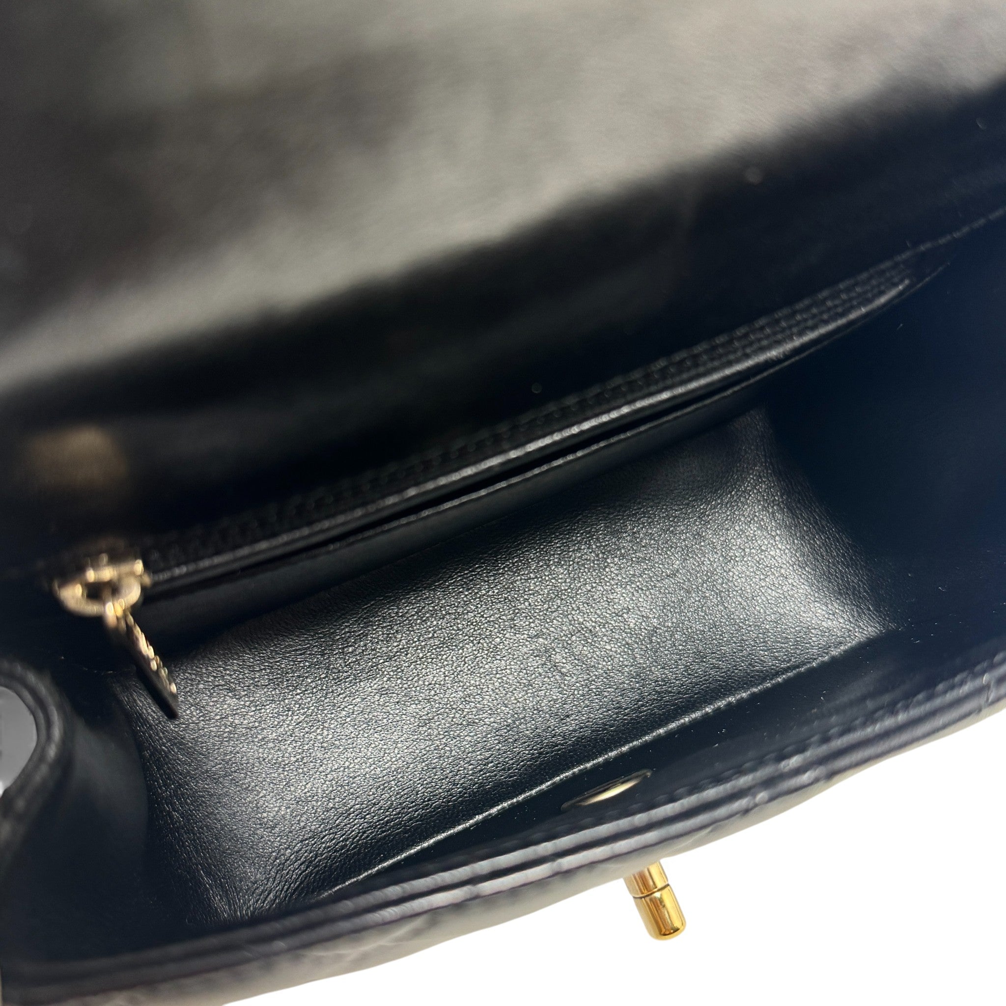 Chanel Black Lambskin Mini Square Flap