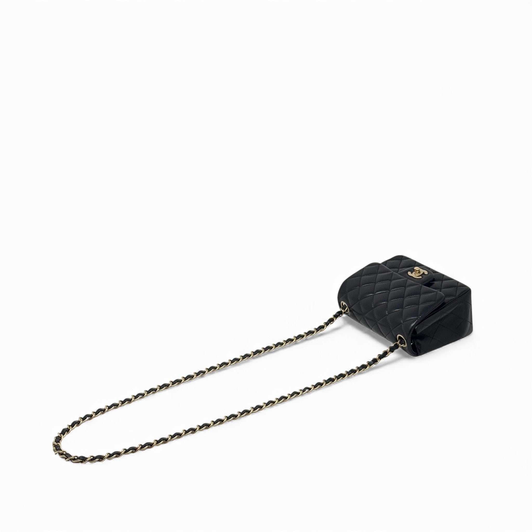 Chanel Black Lambskin Mini Square Flap