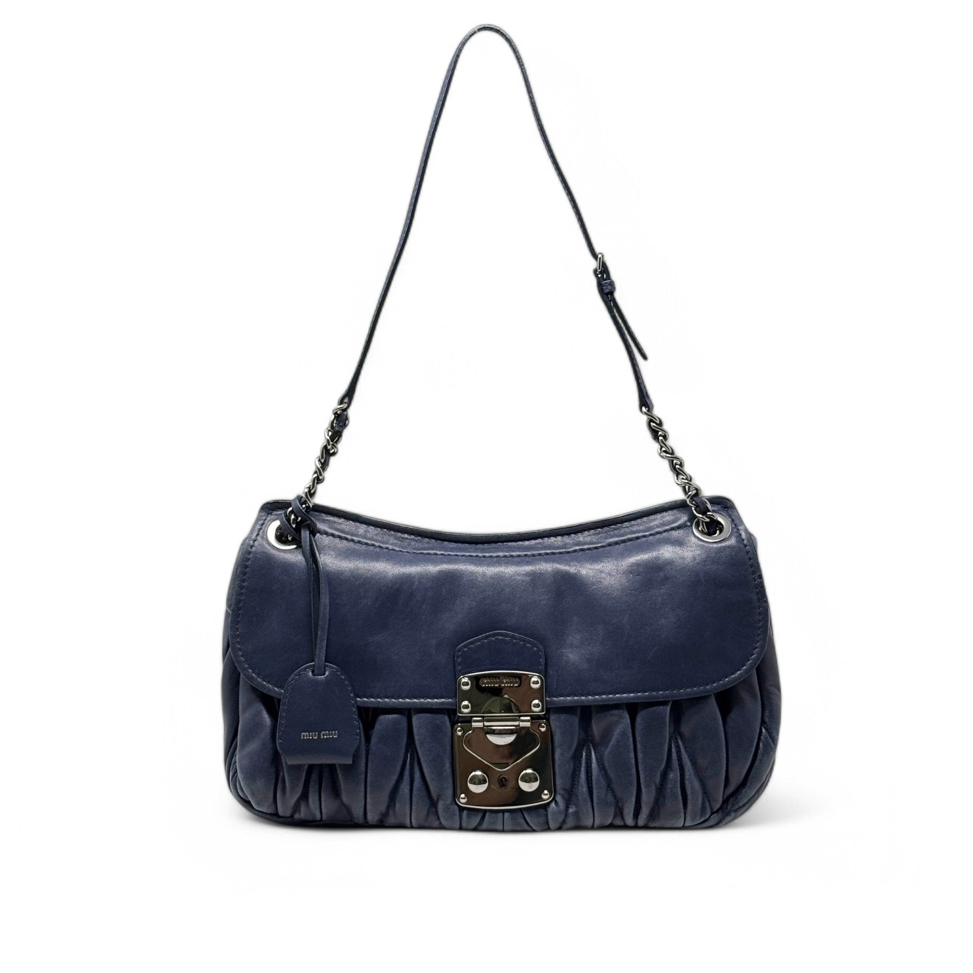 Miu Miu Navy Sacca Shoulder Bag