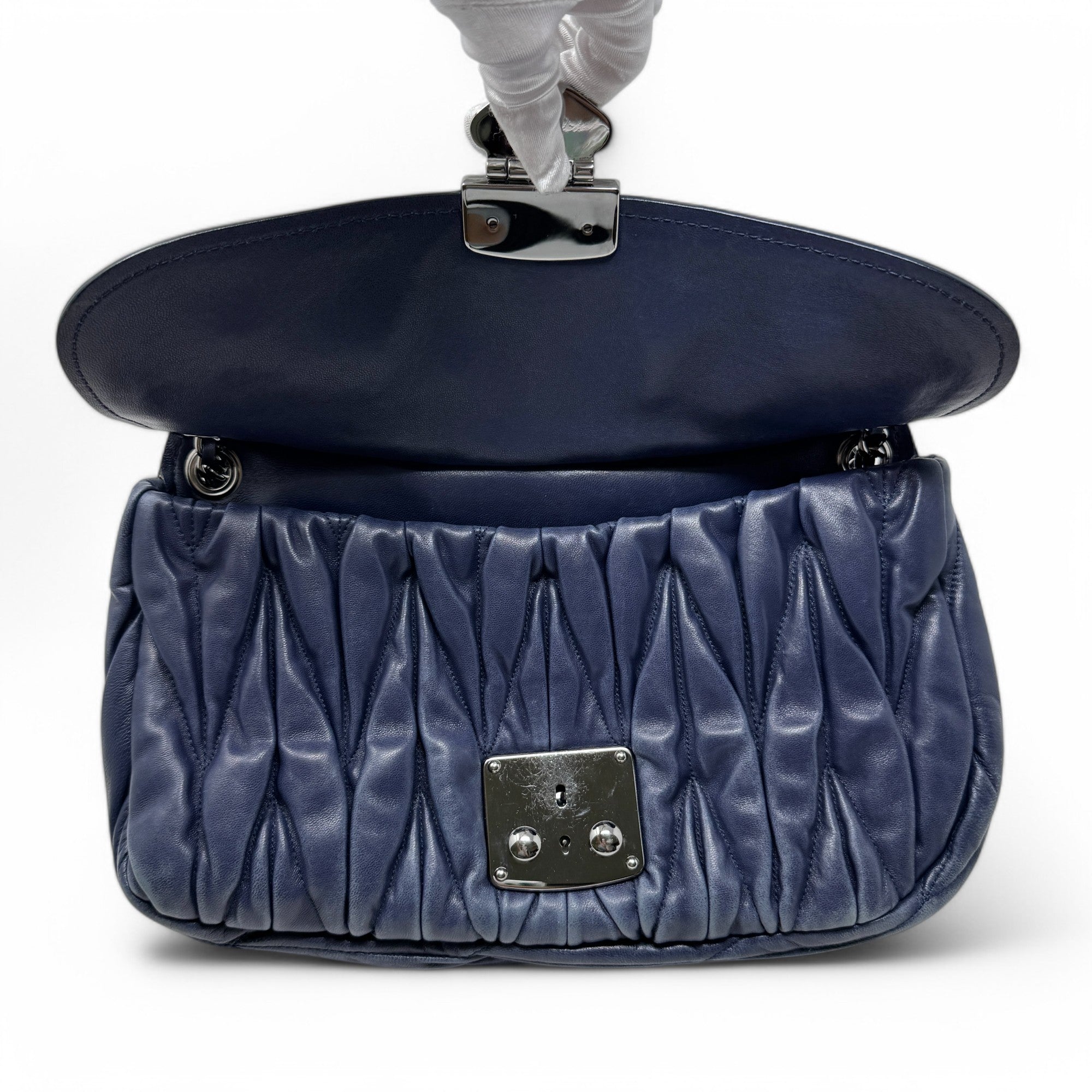 Miu Miu Navy Sacca Shoulder Bag