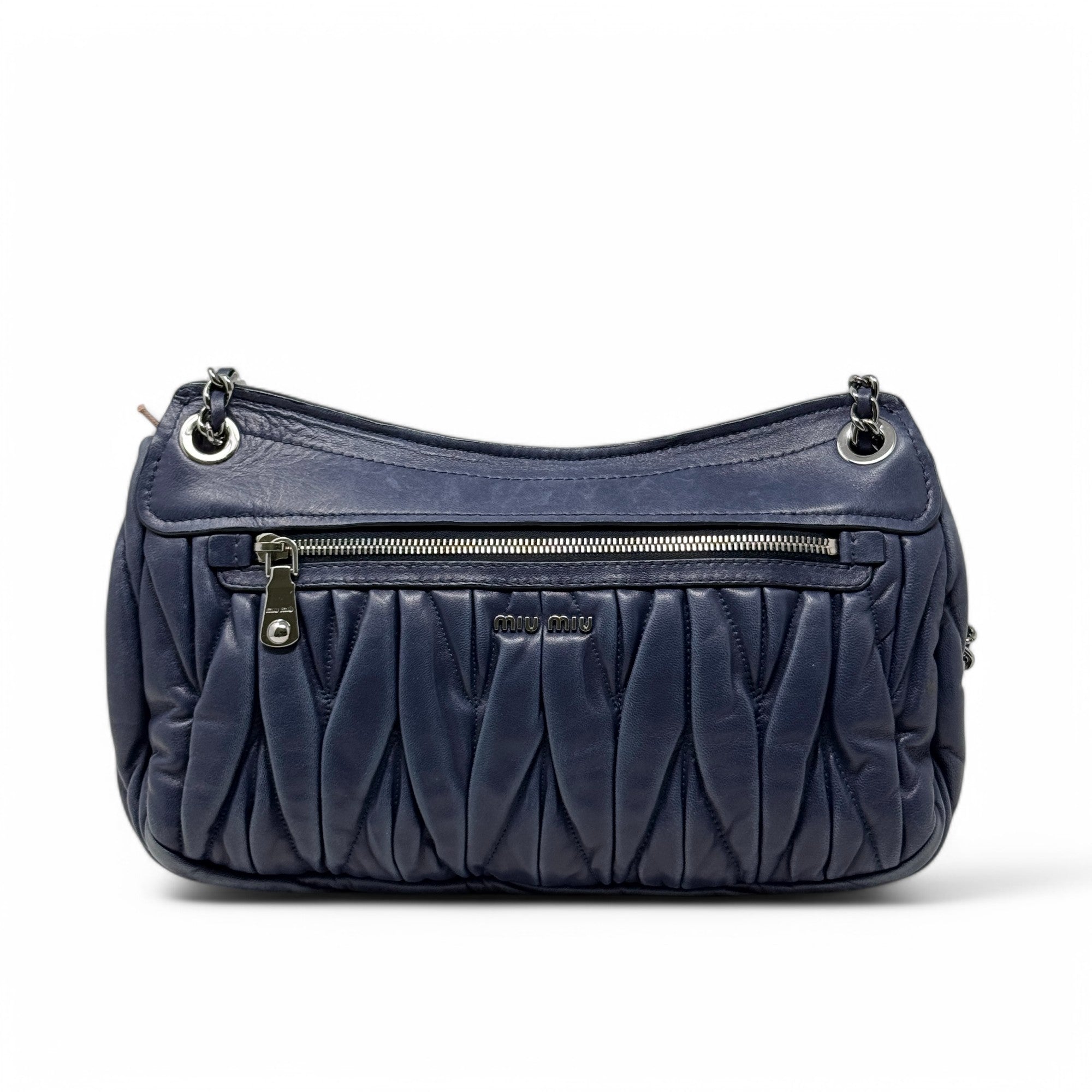 Miu Miu Navy Sacca Shoulder Bag