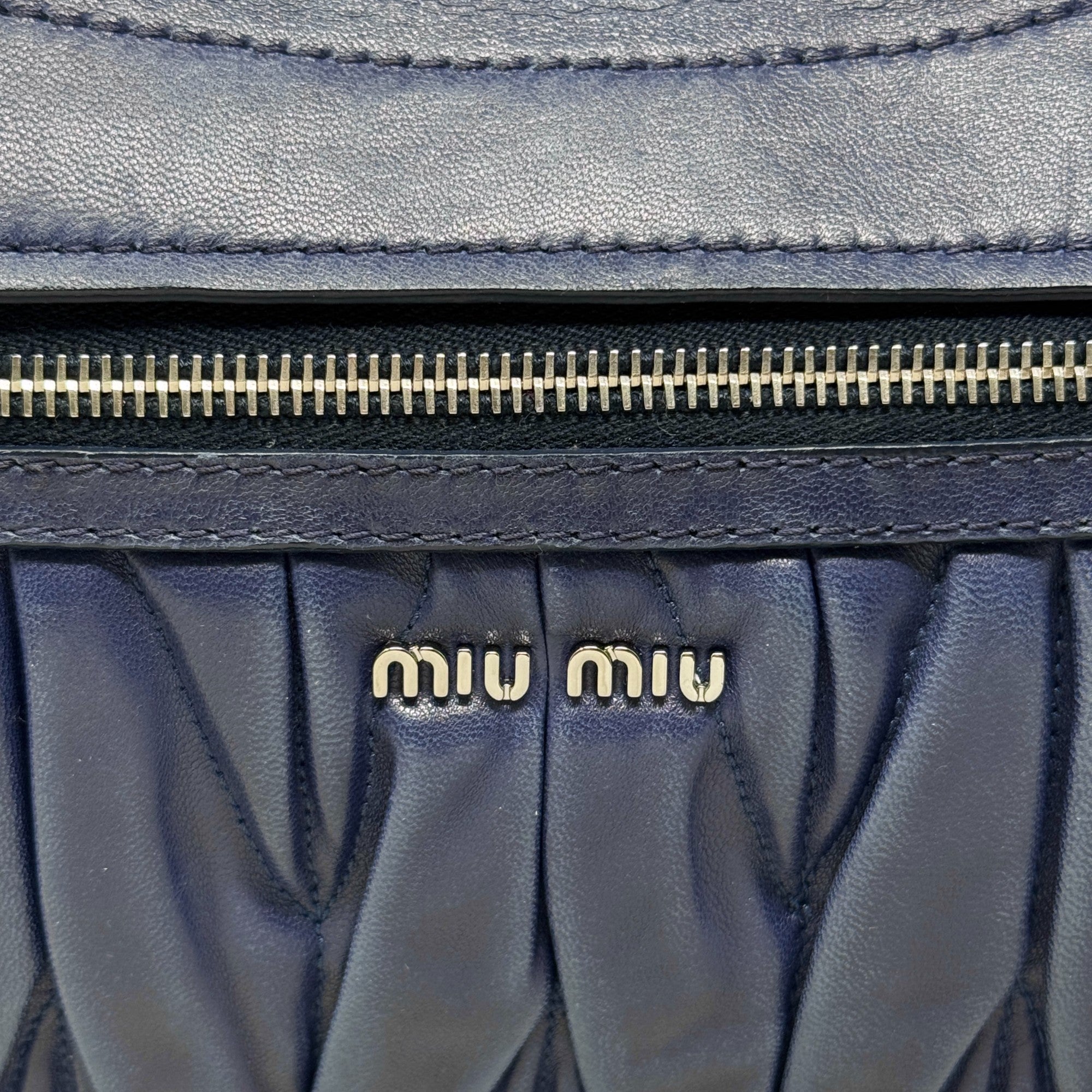 Miu Miu Navy Sacca Shoulder Bag