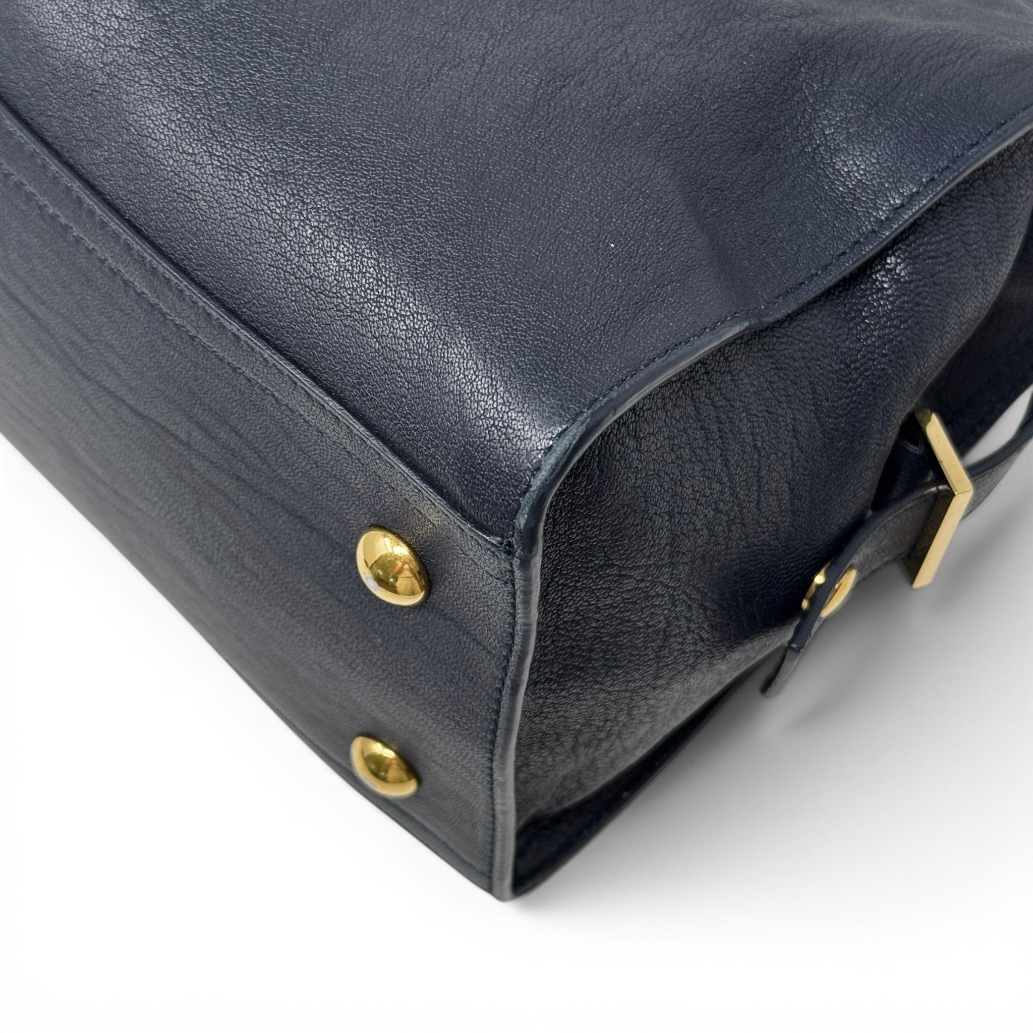 Saint Laurent Navy Small Y Cabas Bag