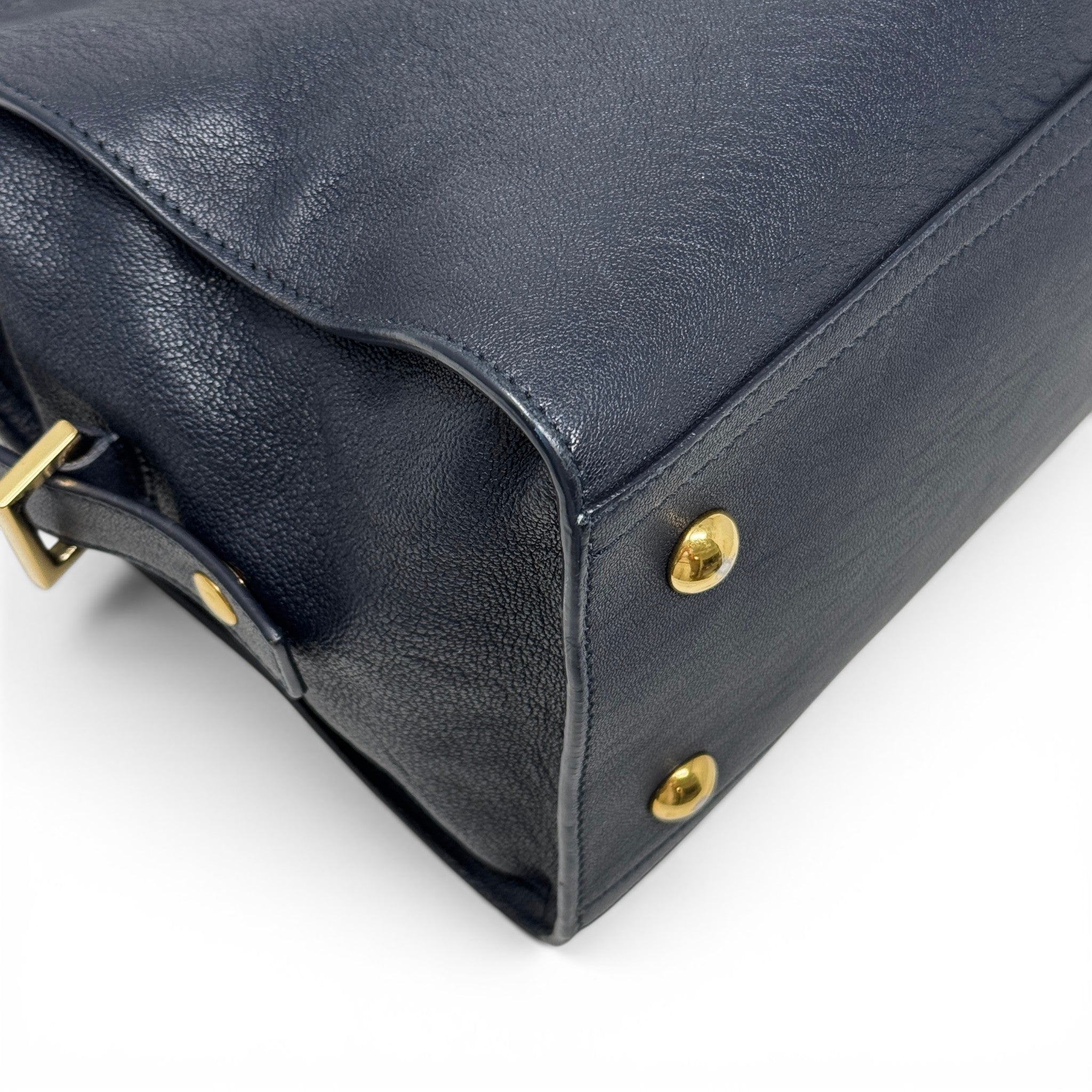 Saint Laurent Navy Small Y Cabas Bag