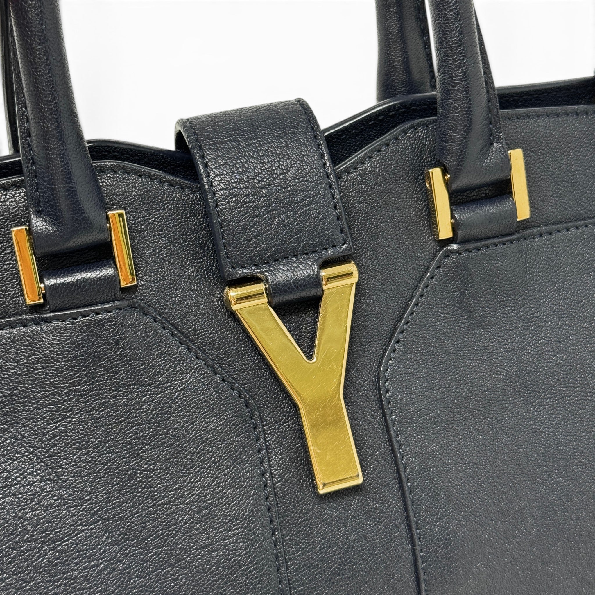 Saint Laurent Navy Small Y Cabas Bag