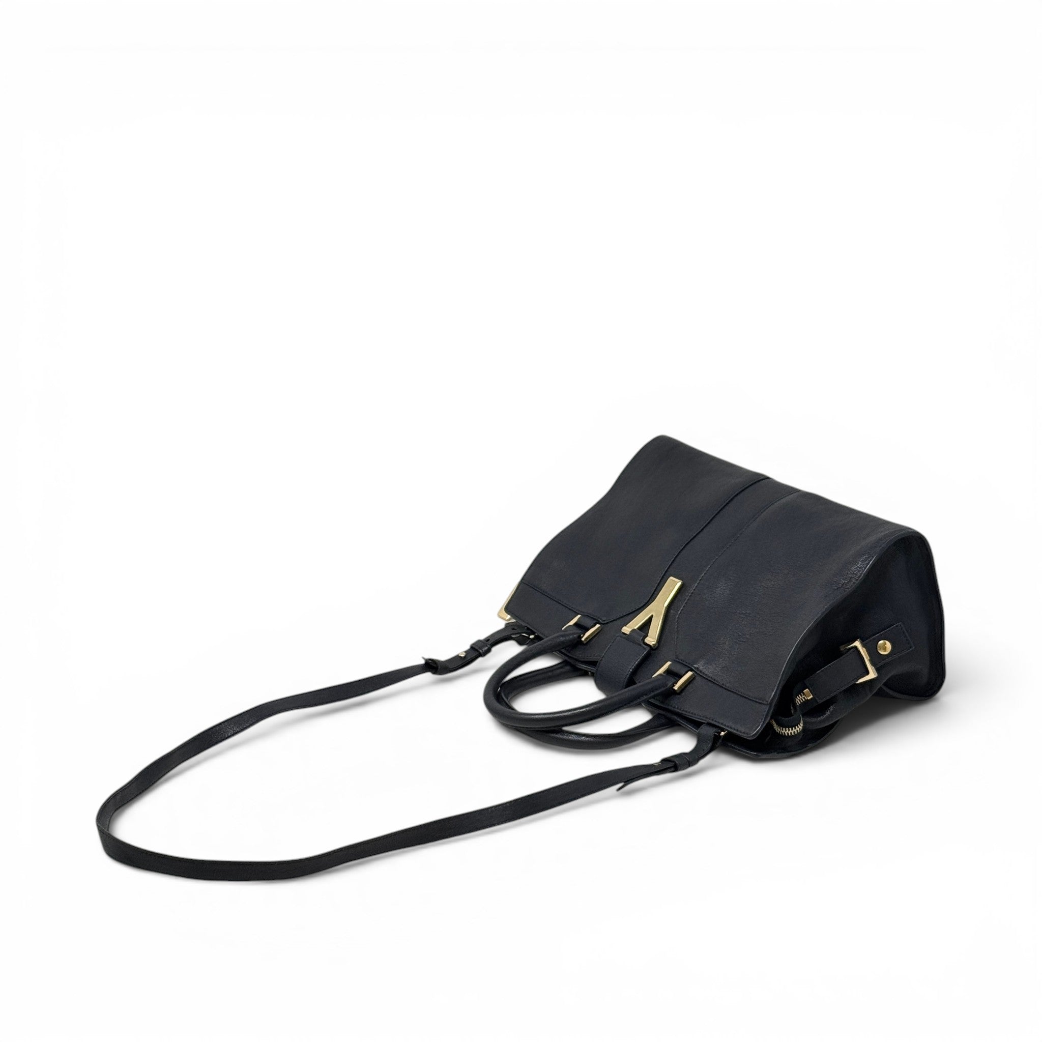 Saint Laurent Navy Small Y Cabas Bag