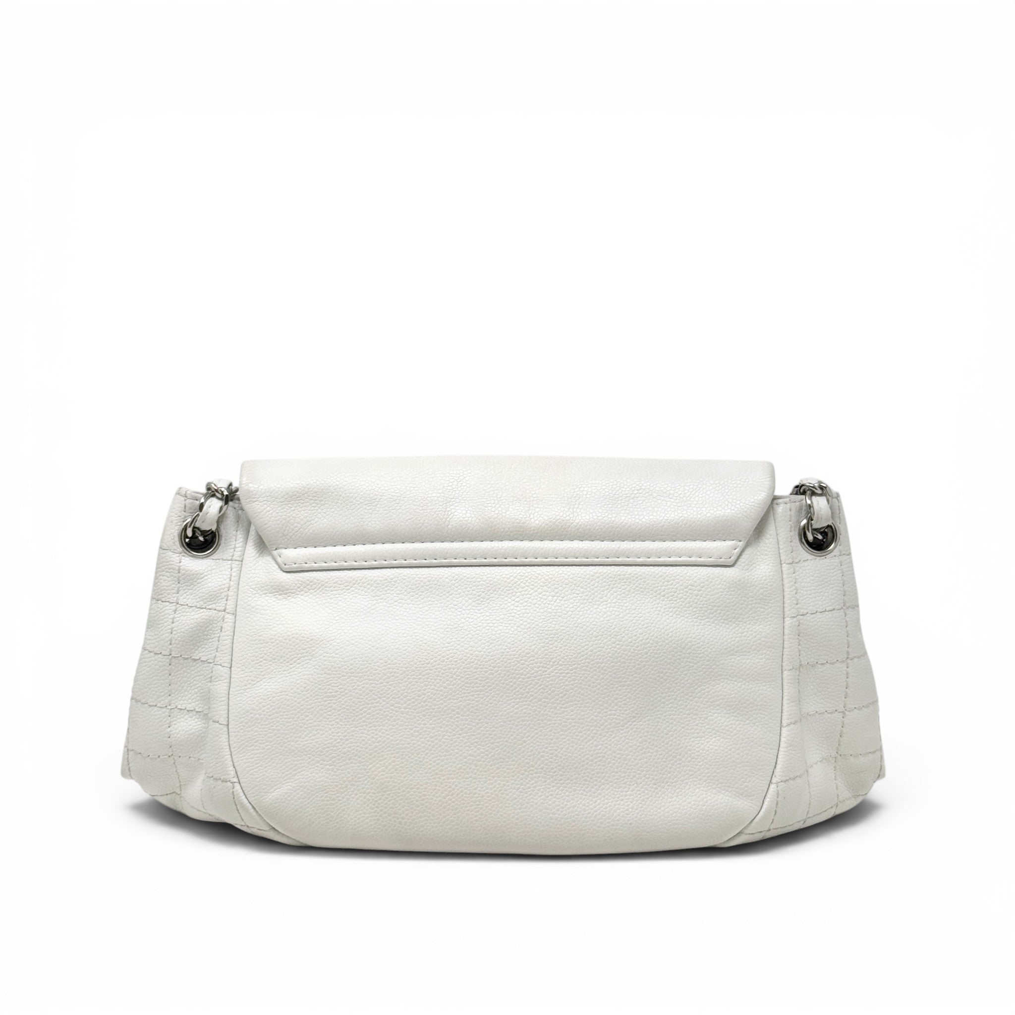 Chanel White Half Moon Flap
