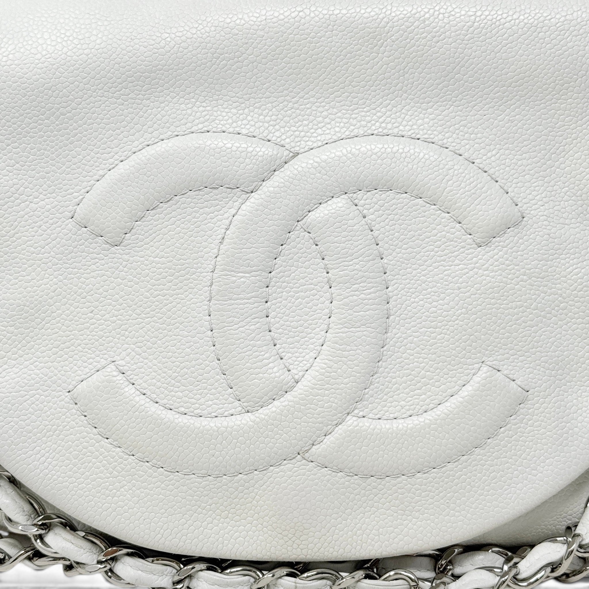 Chanel White Half Moon Flap