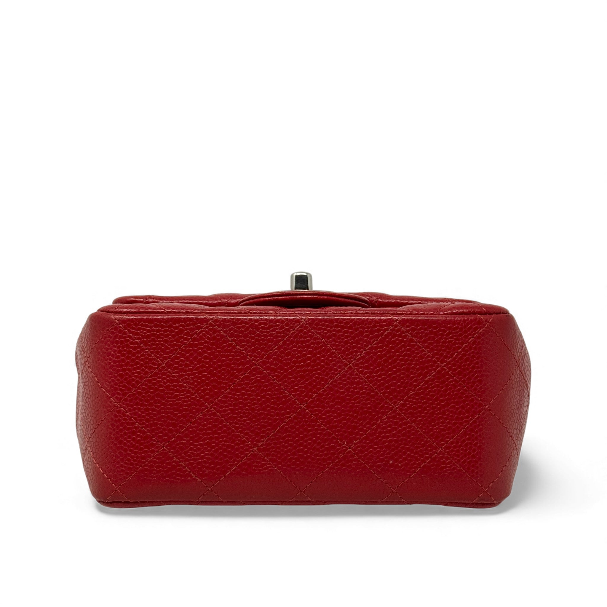 Chanel Red Caviar Mini Square Flap