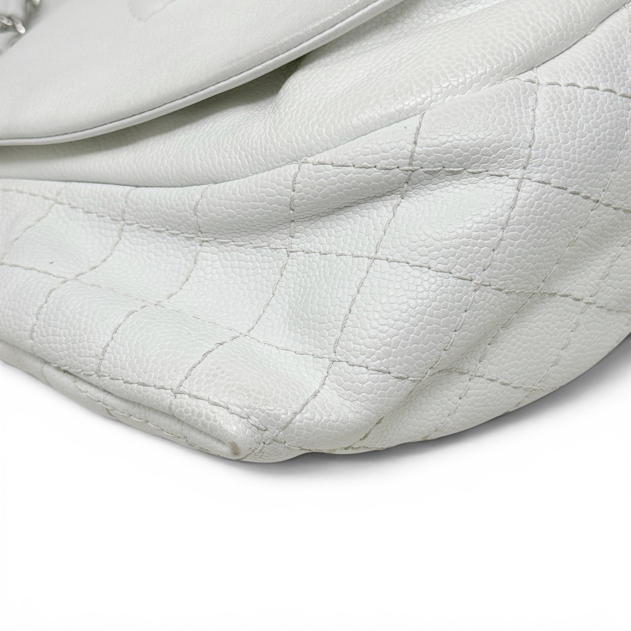Chanel White Half Moon Flap