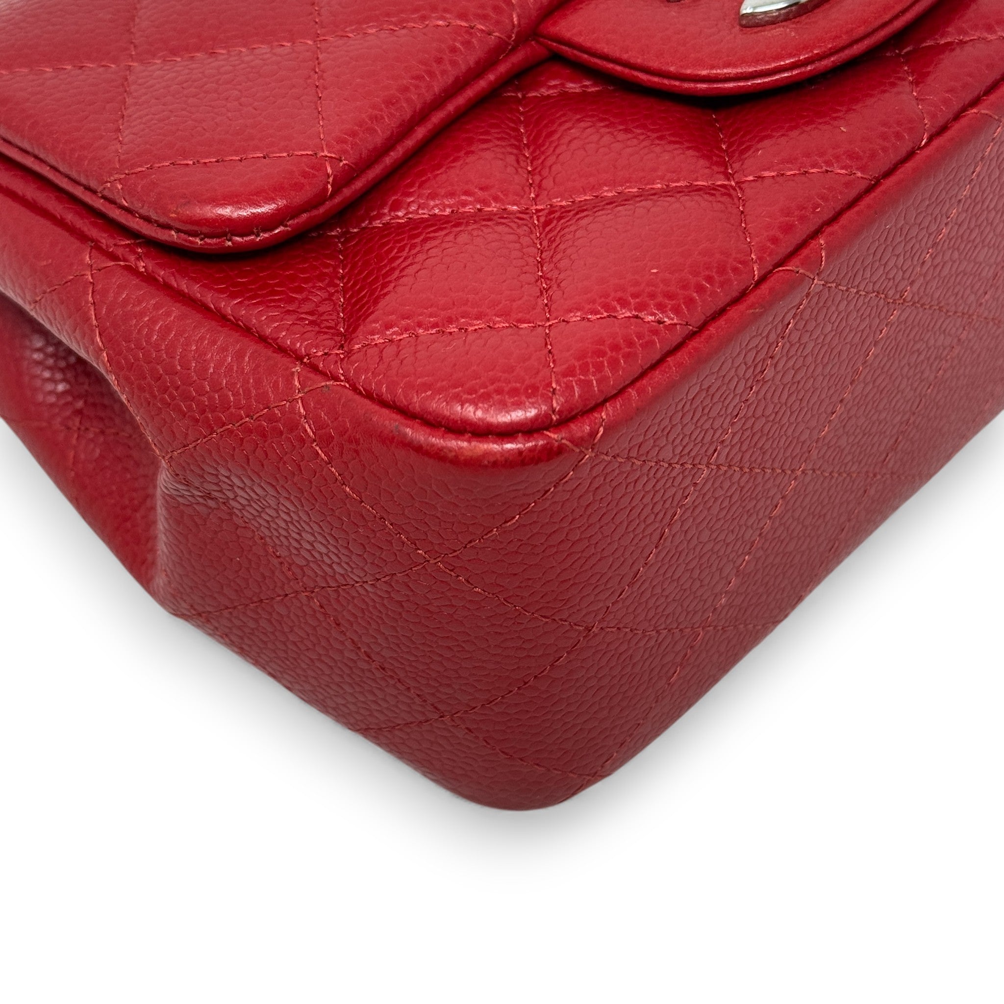 Chanel Red Caviar Mini Square Flap
