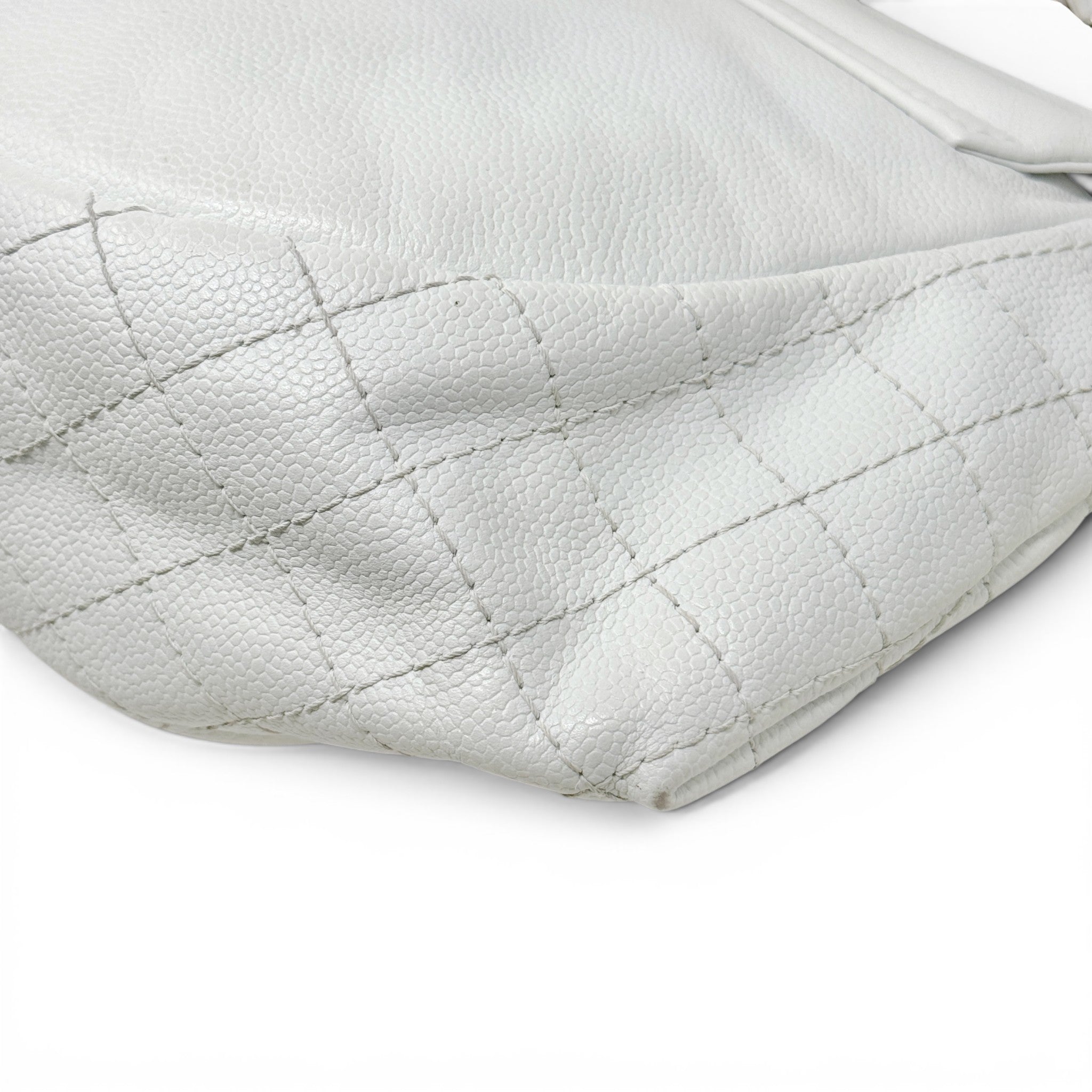 Chanel White Half Moon Flap