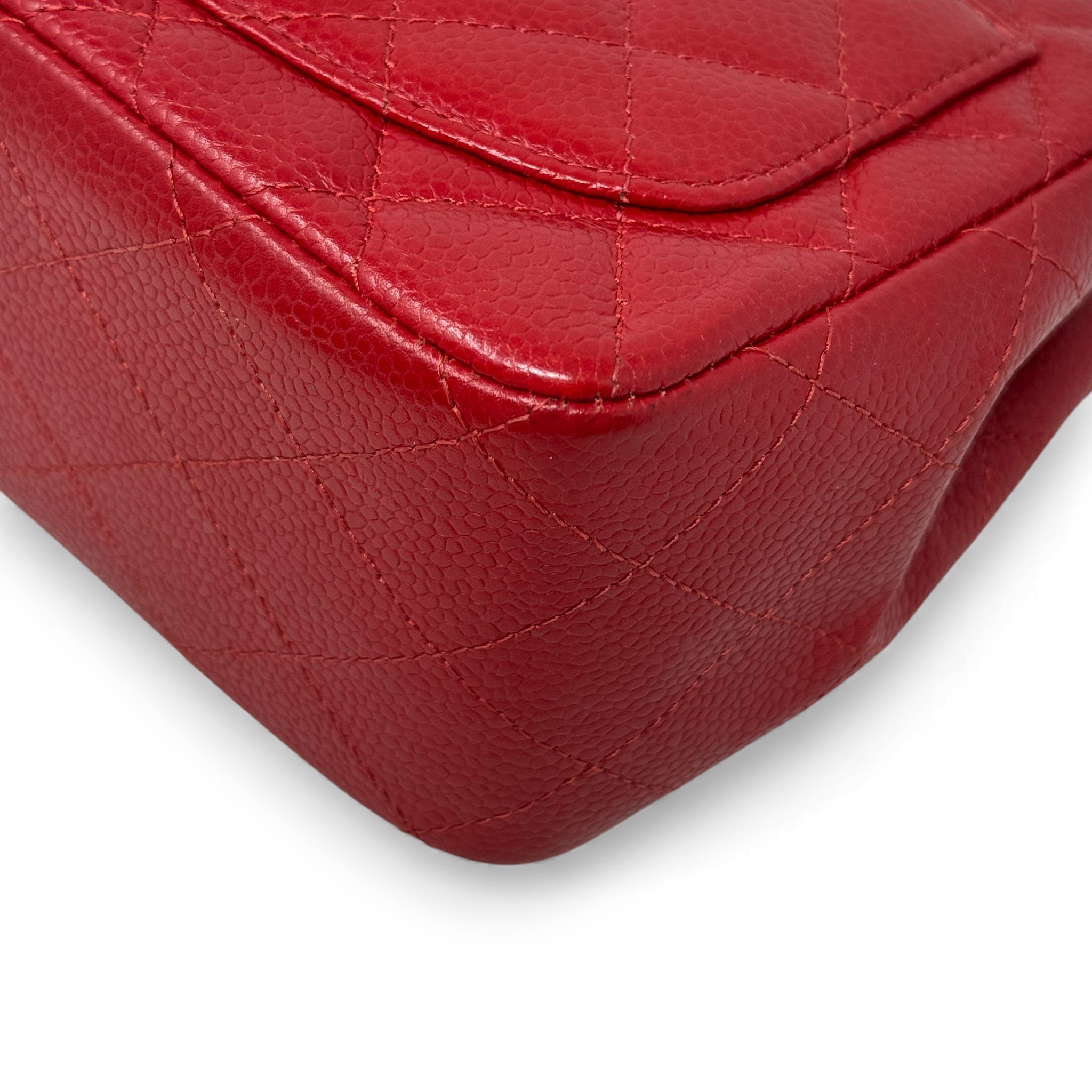 Chanel Red Caviar Mini Square Flap