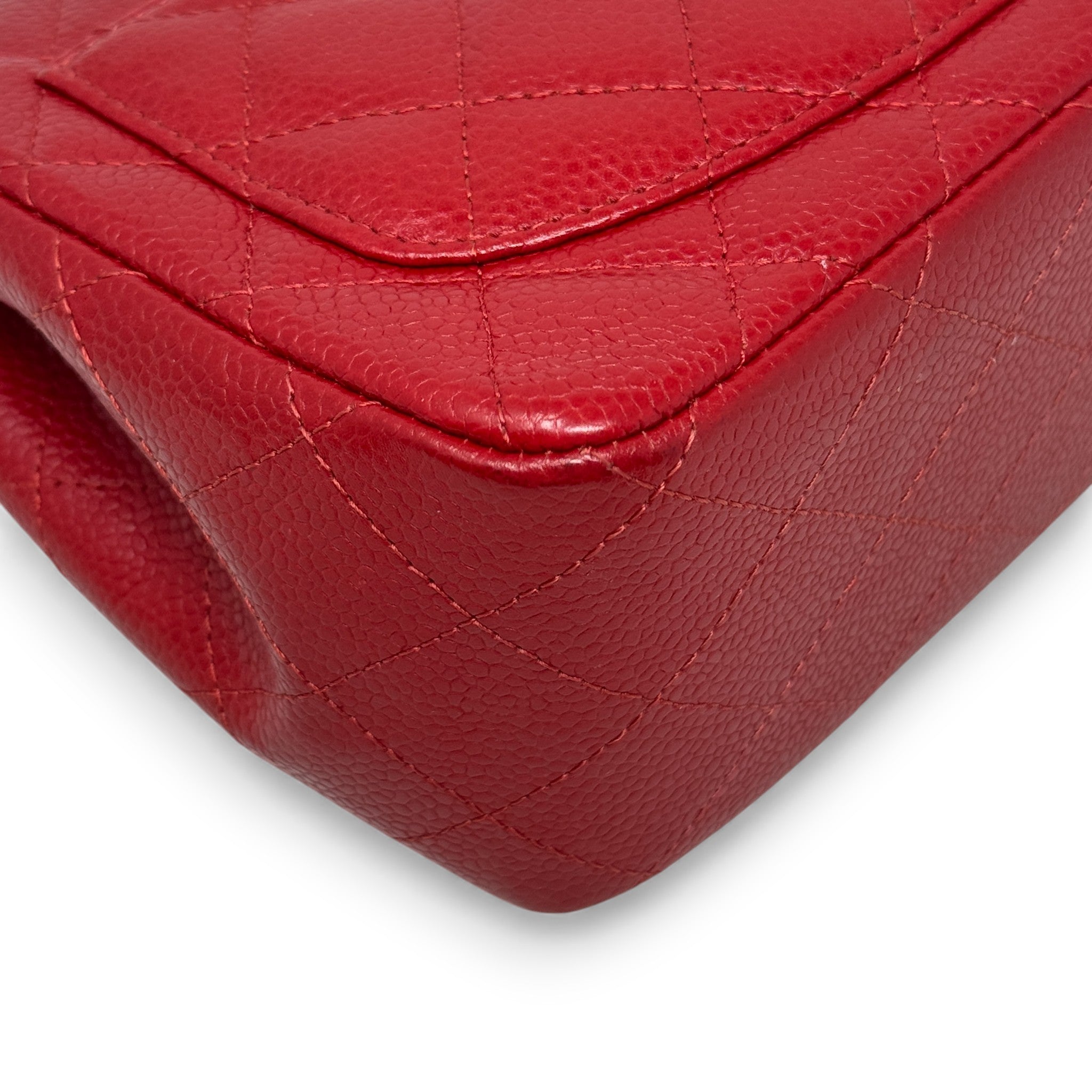 Chanel Red Caviar Mini Square Flap