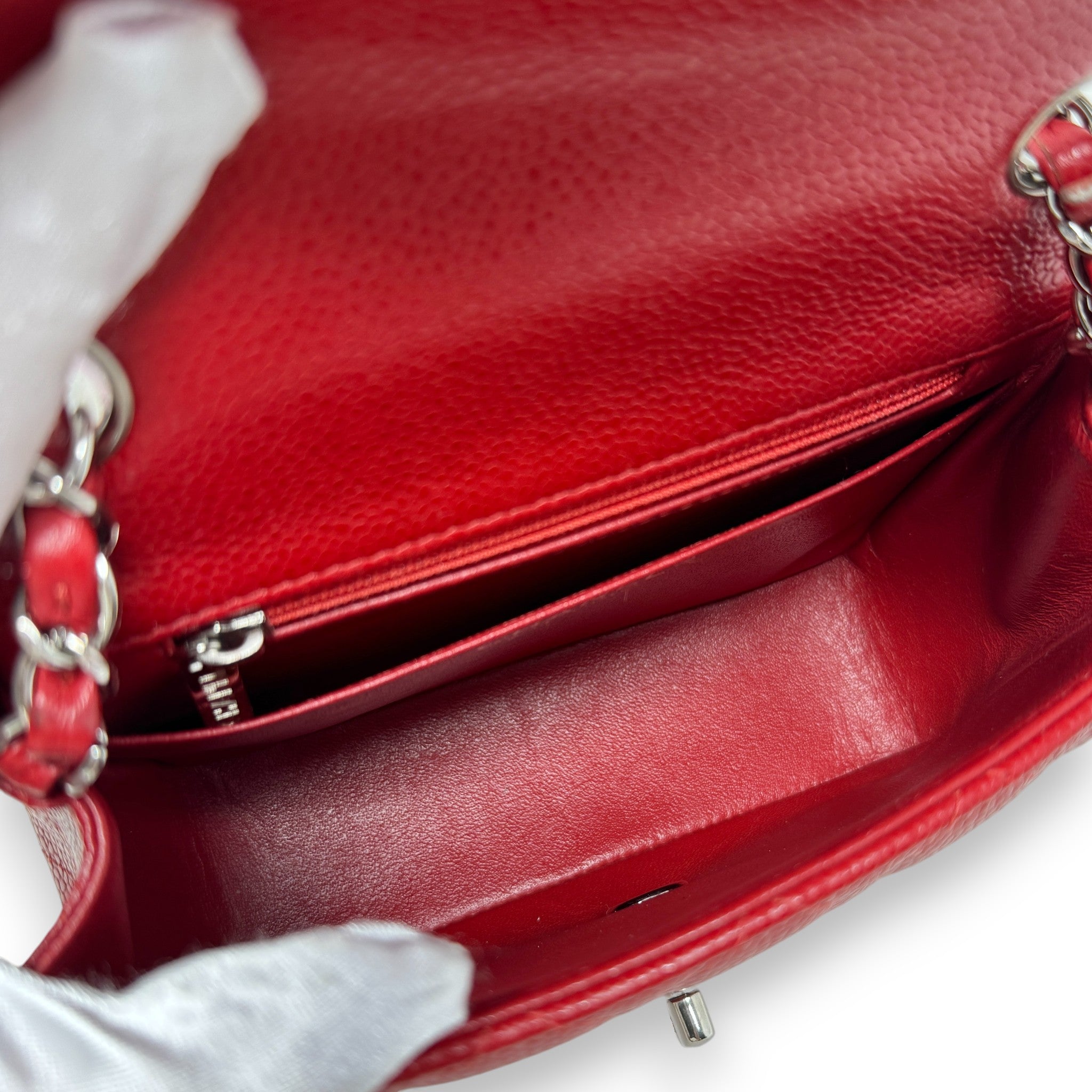 Chanel Red Caviar Mini Square Flap