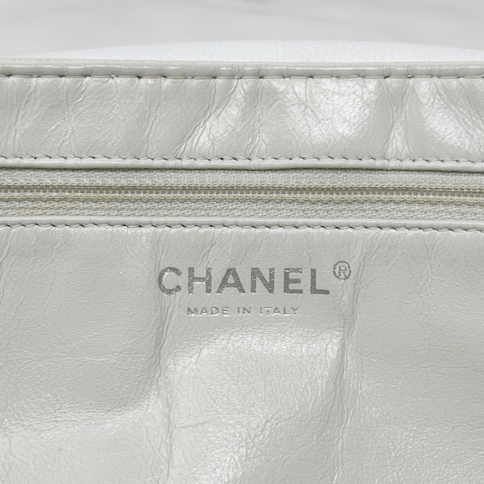 Chanel White Half Moon Flap
