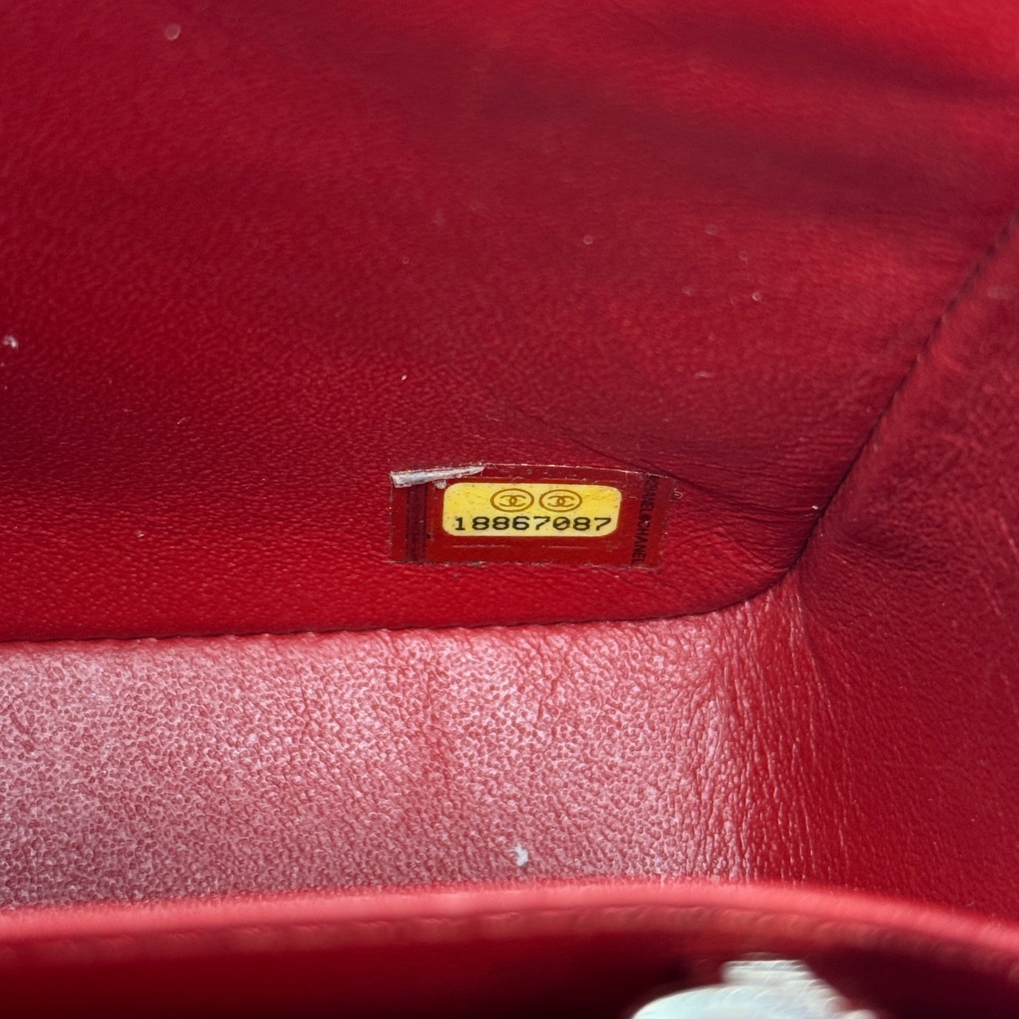 Chanel Red Caviar Mini Square Flap