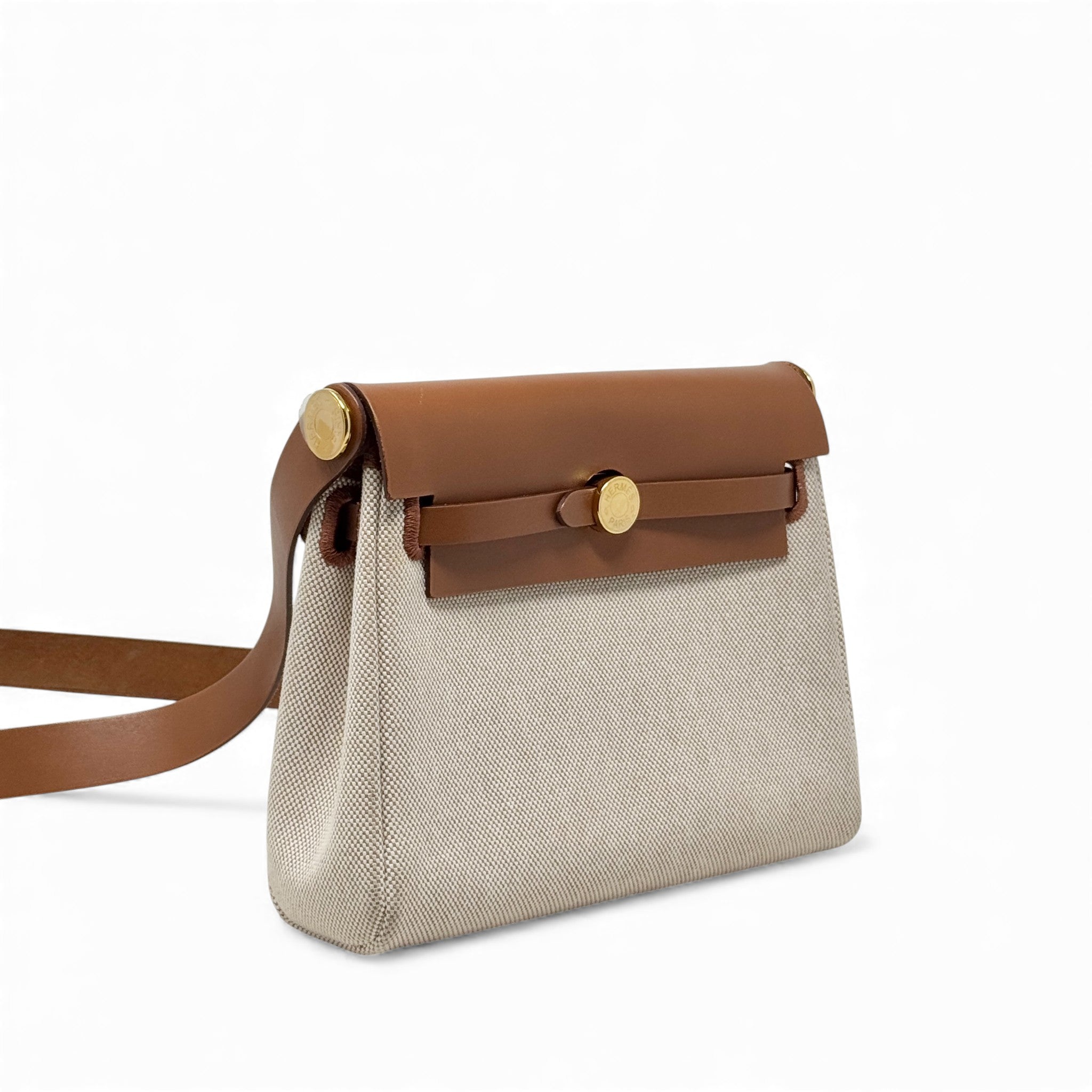 Hermes Fauve Canvas Mini Herbag