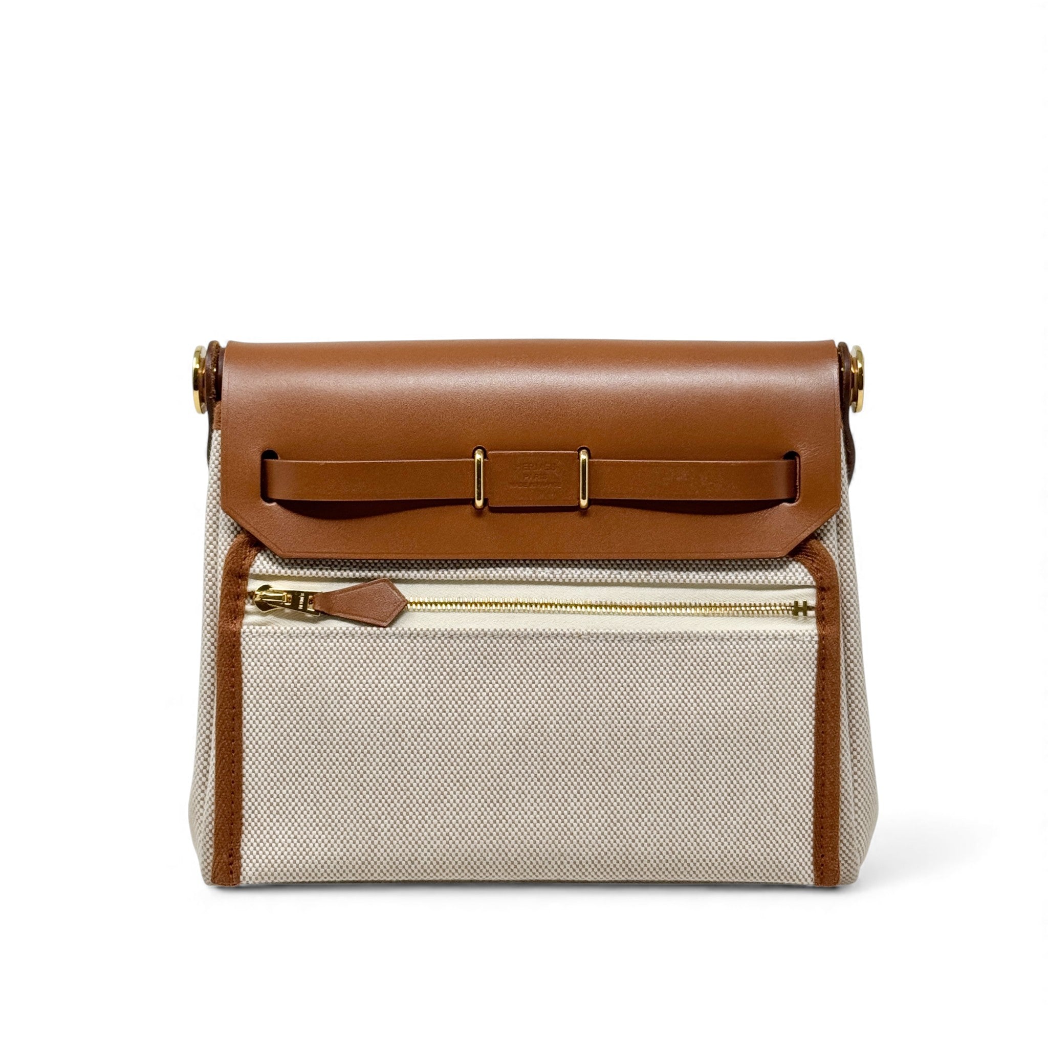 Hermes Fauve Canvas Mini Herbag