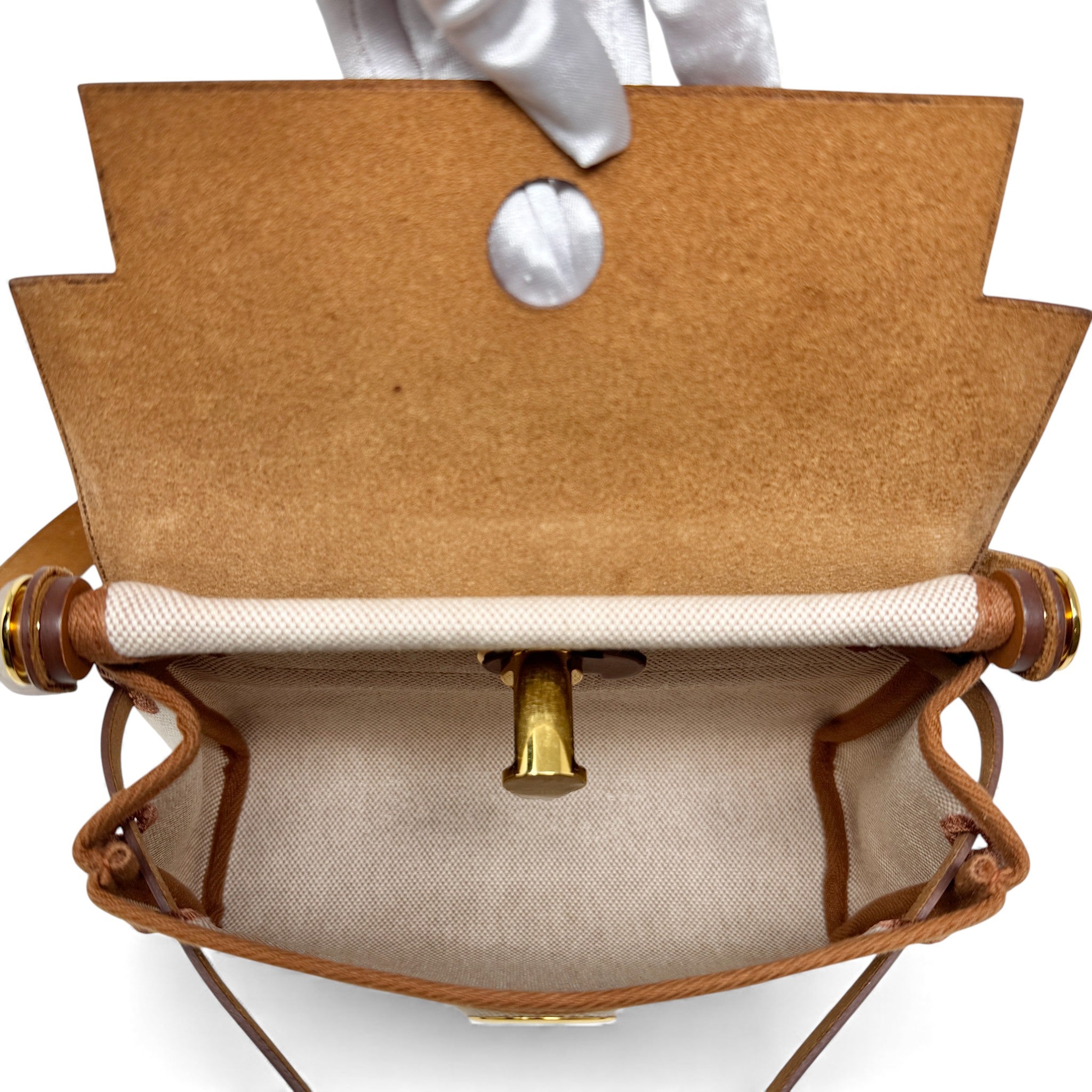 Hermes Fauve Canvas Mini Herbag