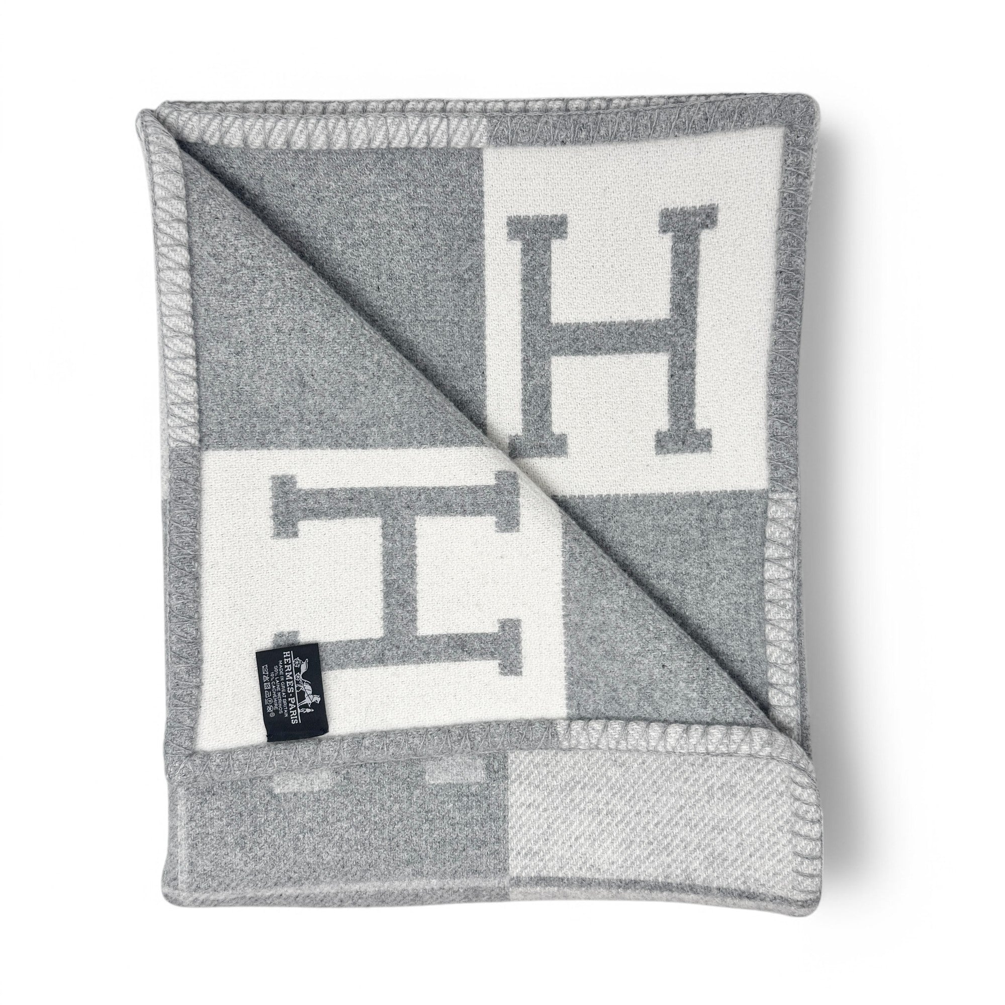 Hermes Ecru / Gris Clair Avalon Throw Blanket